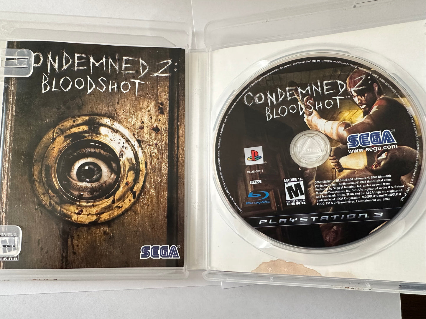 Condemned 2 bloodshot for the PS3