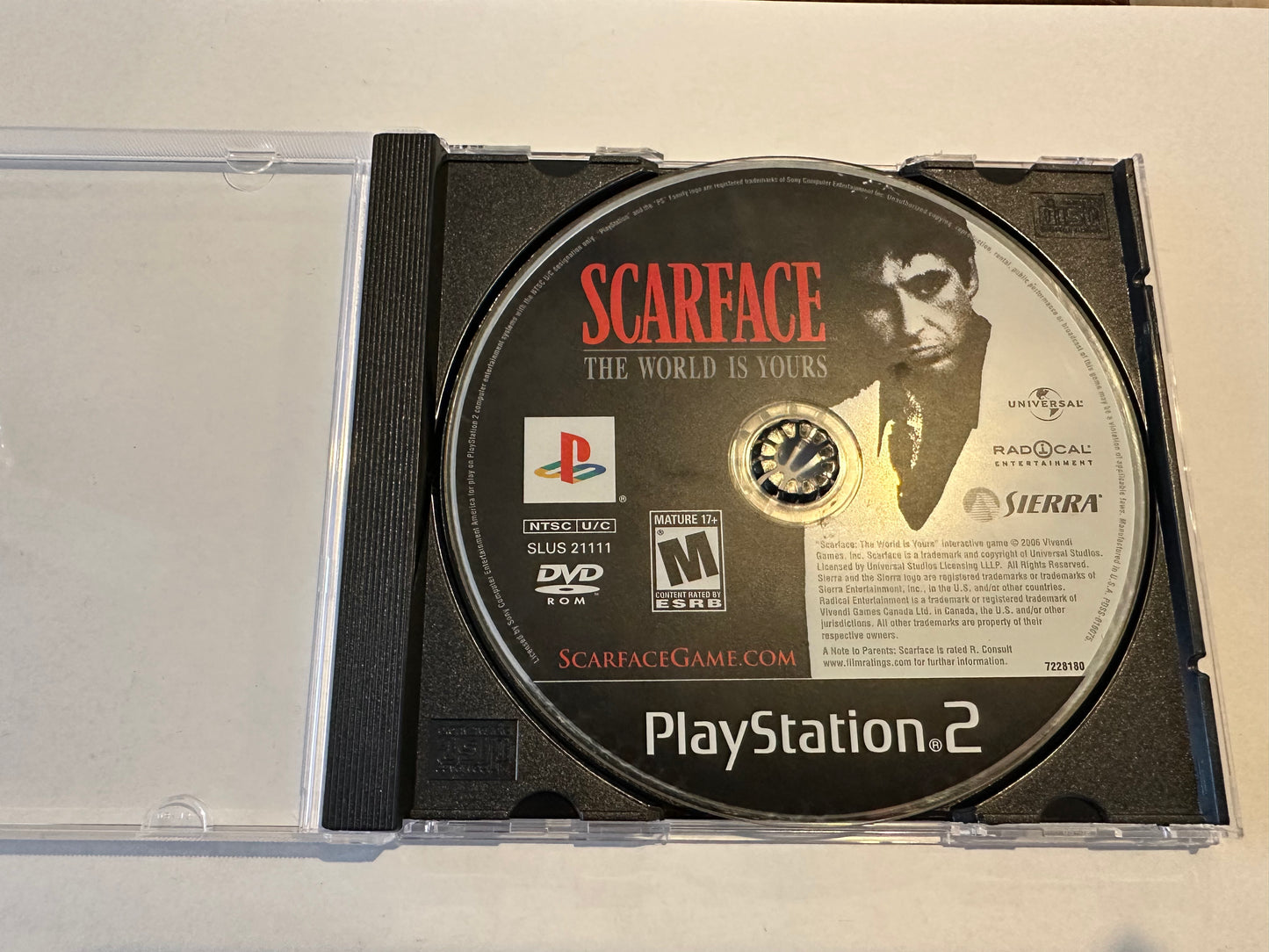 Scarface for Ps2. Disc only