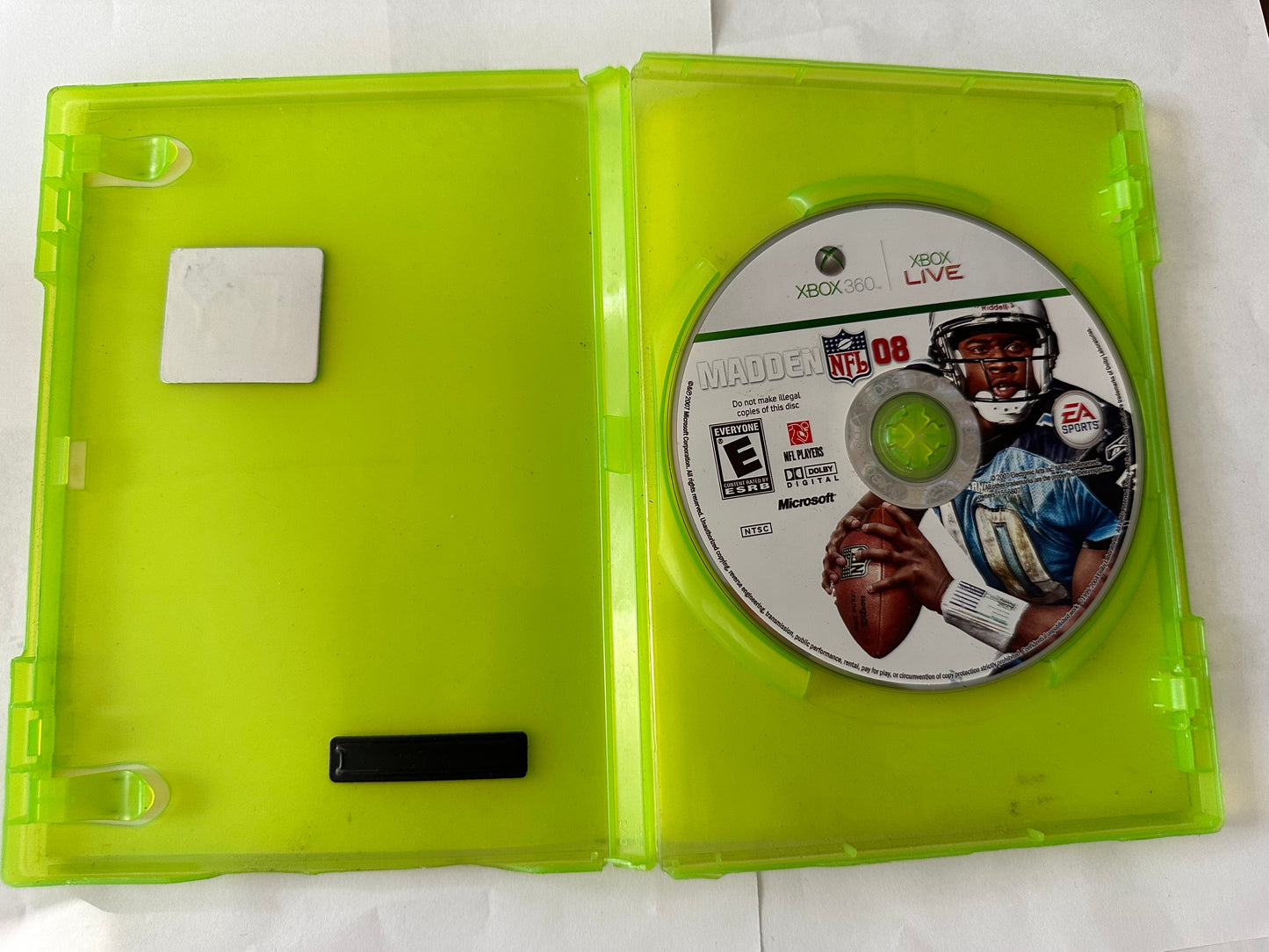 Madden NFL 08 for the Xbox 360. No manual