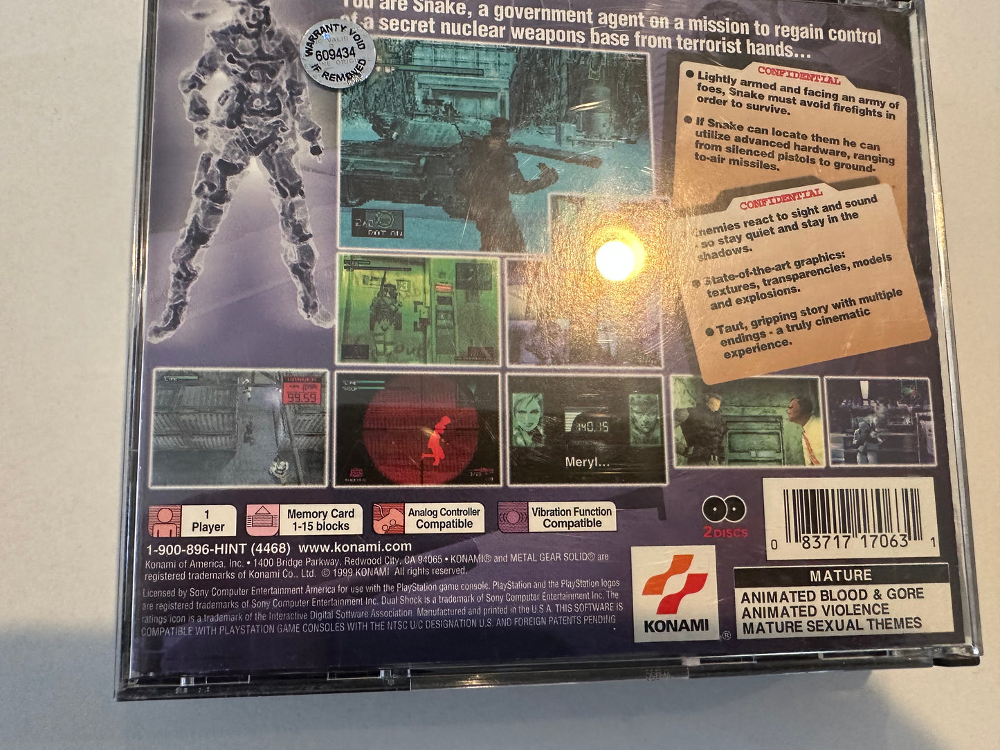 Metal gear solid for PS1