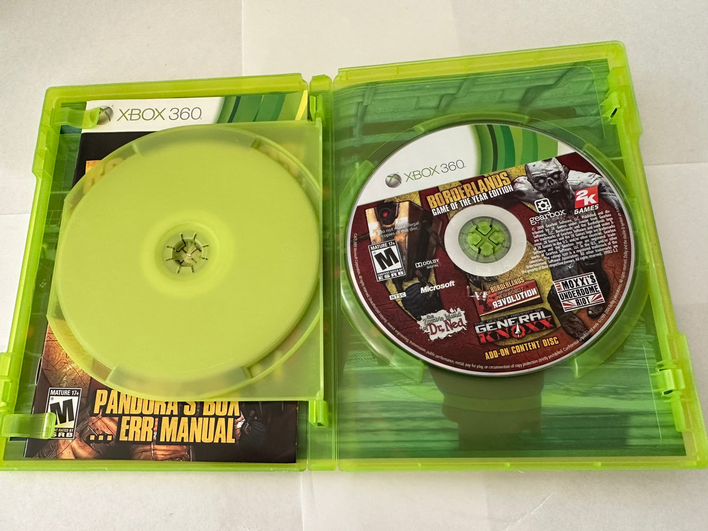 Borderlands game of the year edition for the Xbox 360