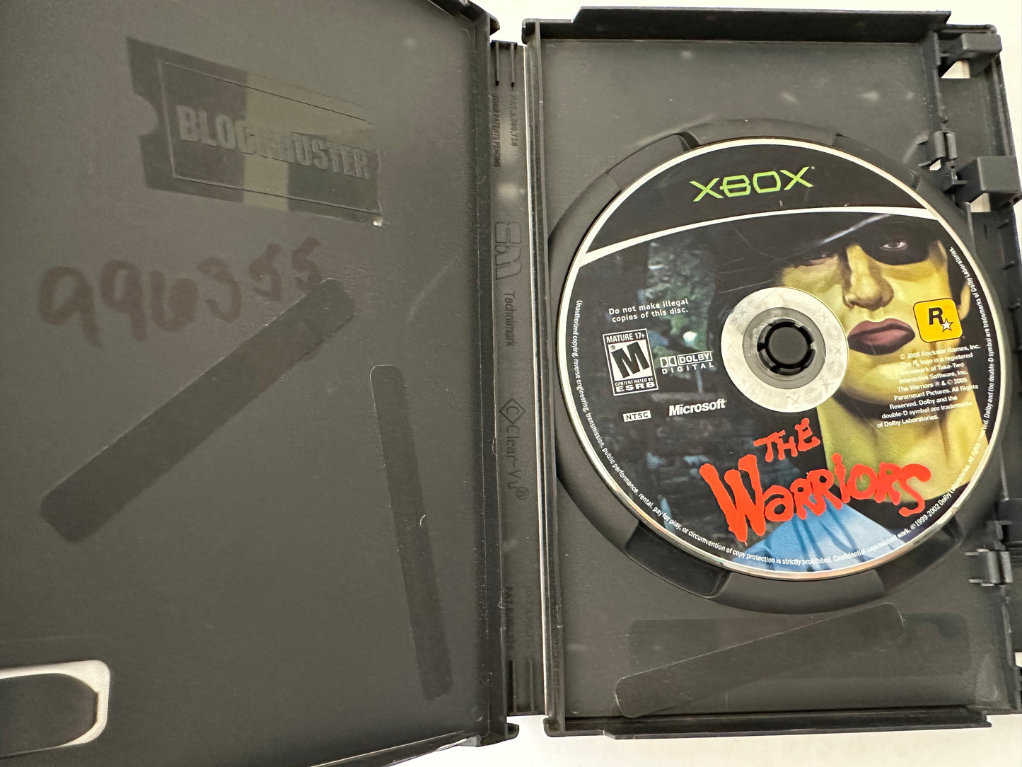 The warriors for the Xbox. Missing manual