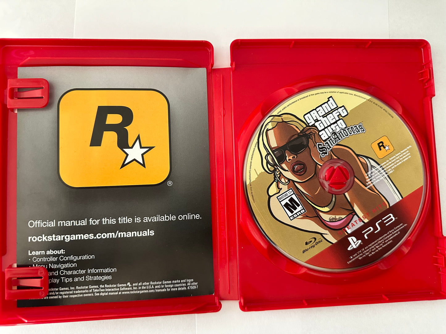 Grand theft auto San Andreas for the PS3. Missing manual