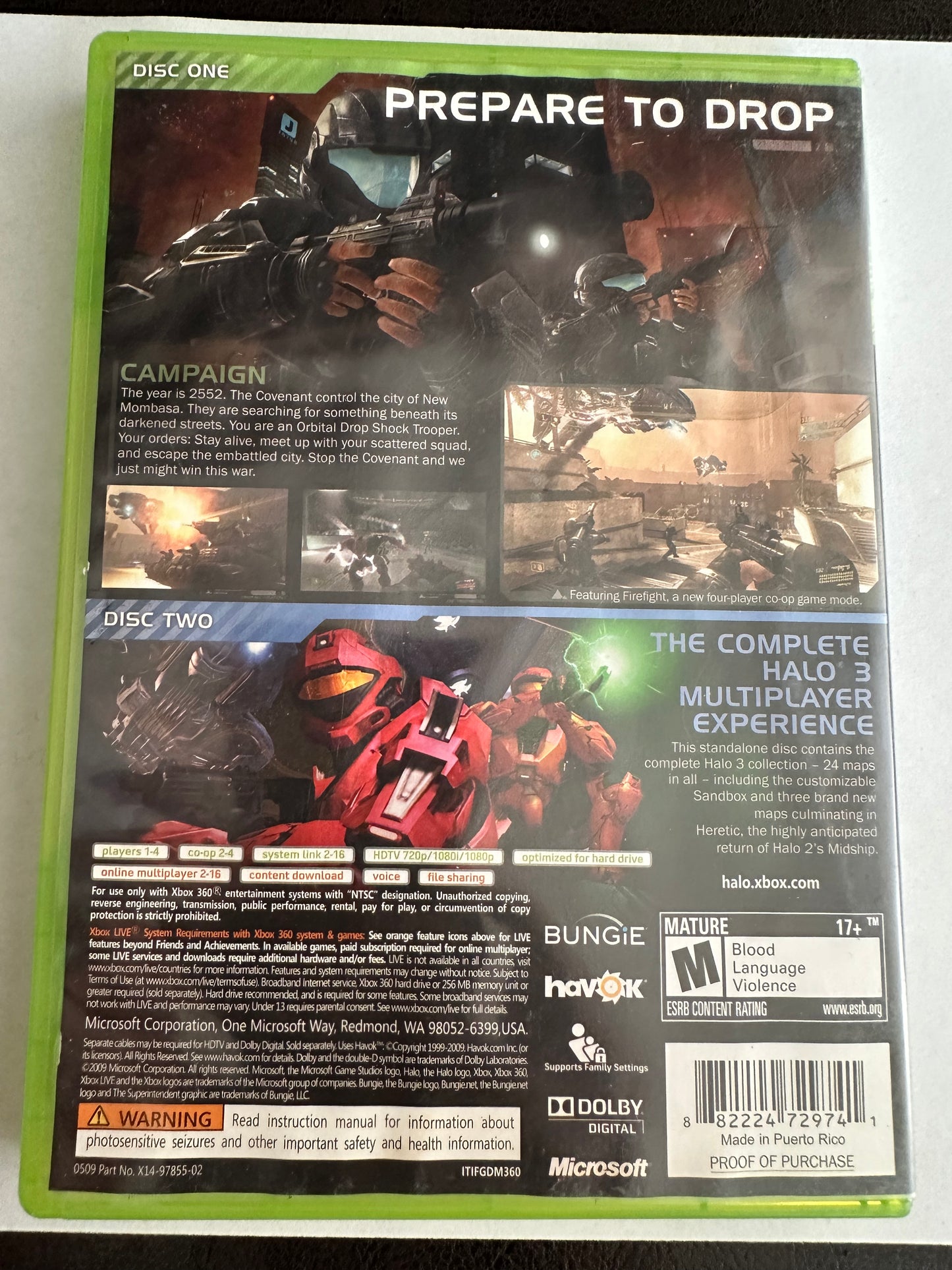 Halo 3 ODST Xbox 360