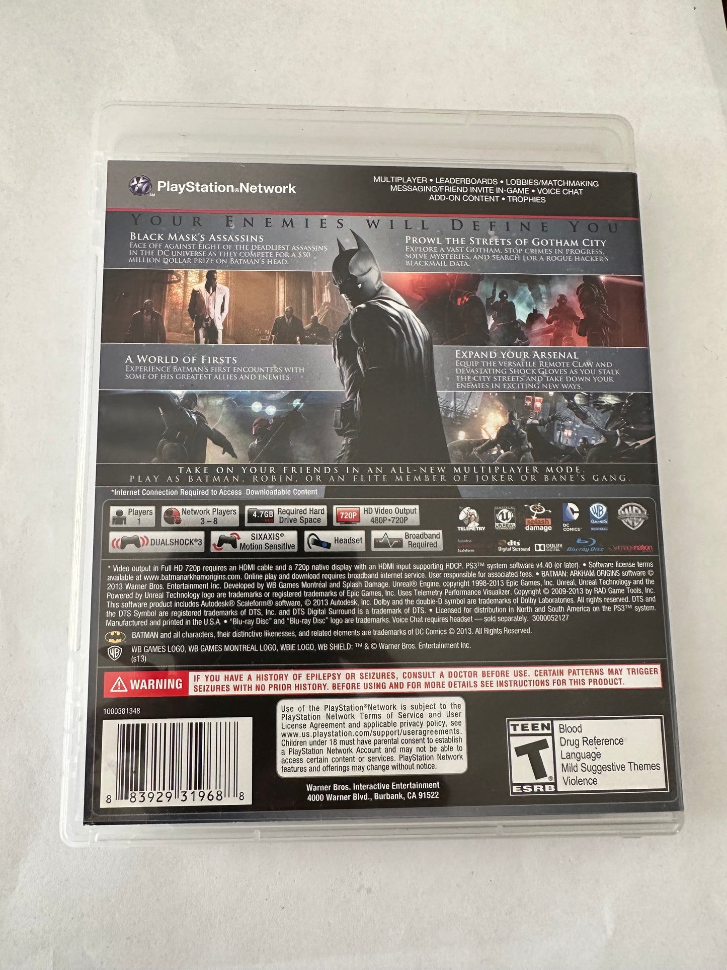 Batman Arkham origins for the PS3