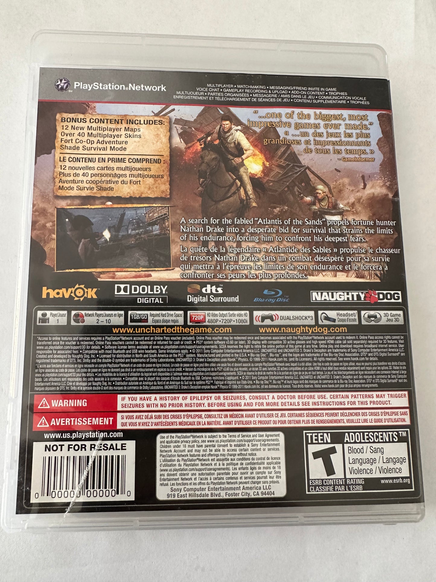 Uncharted 3 drakes deception for the PS3
