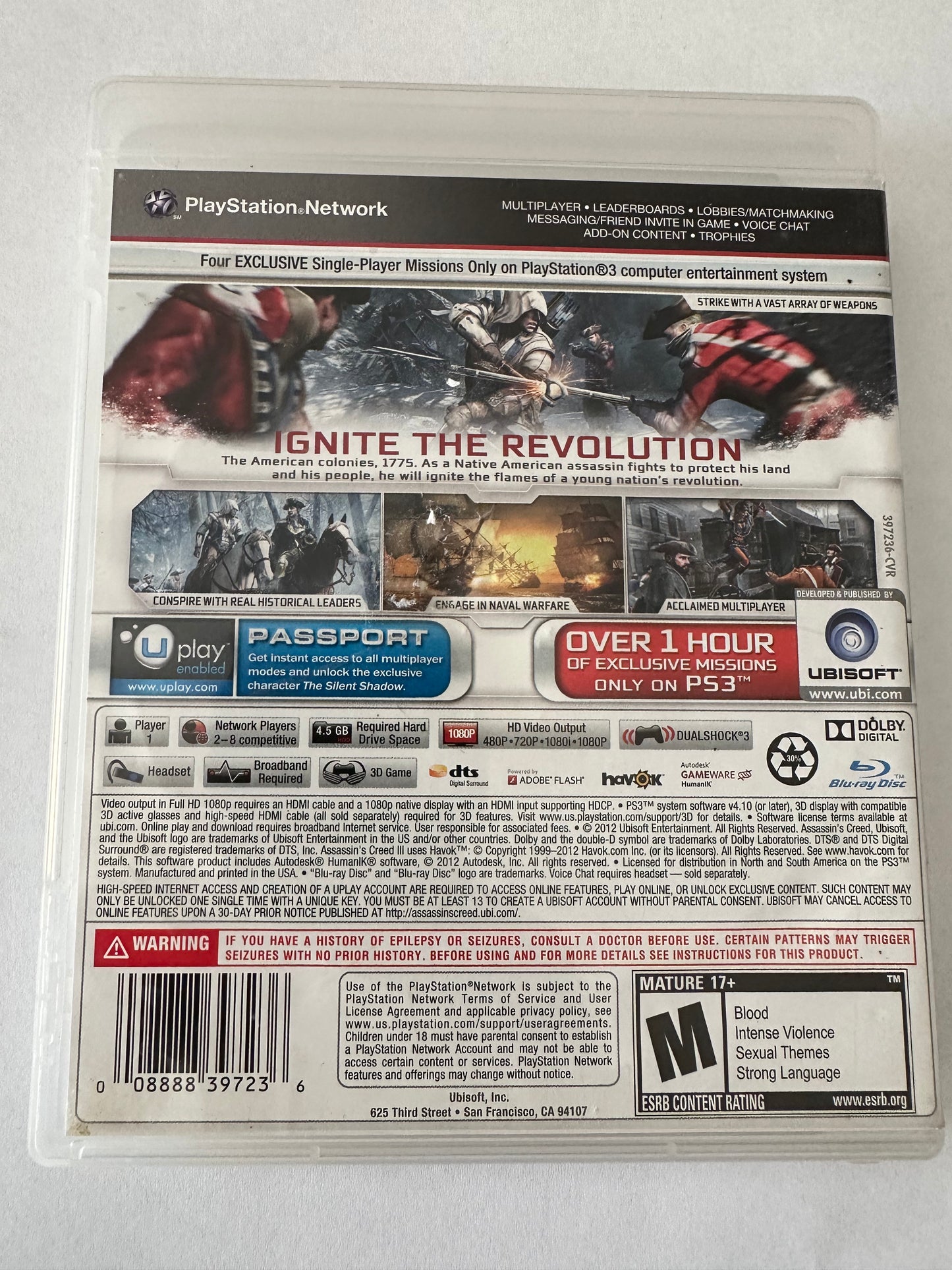 Assassins creed 3 for the PS3