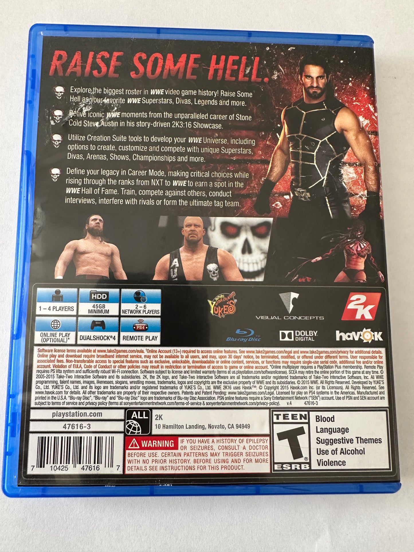 WW 2K16 for the PS4