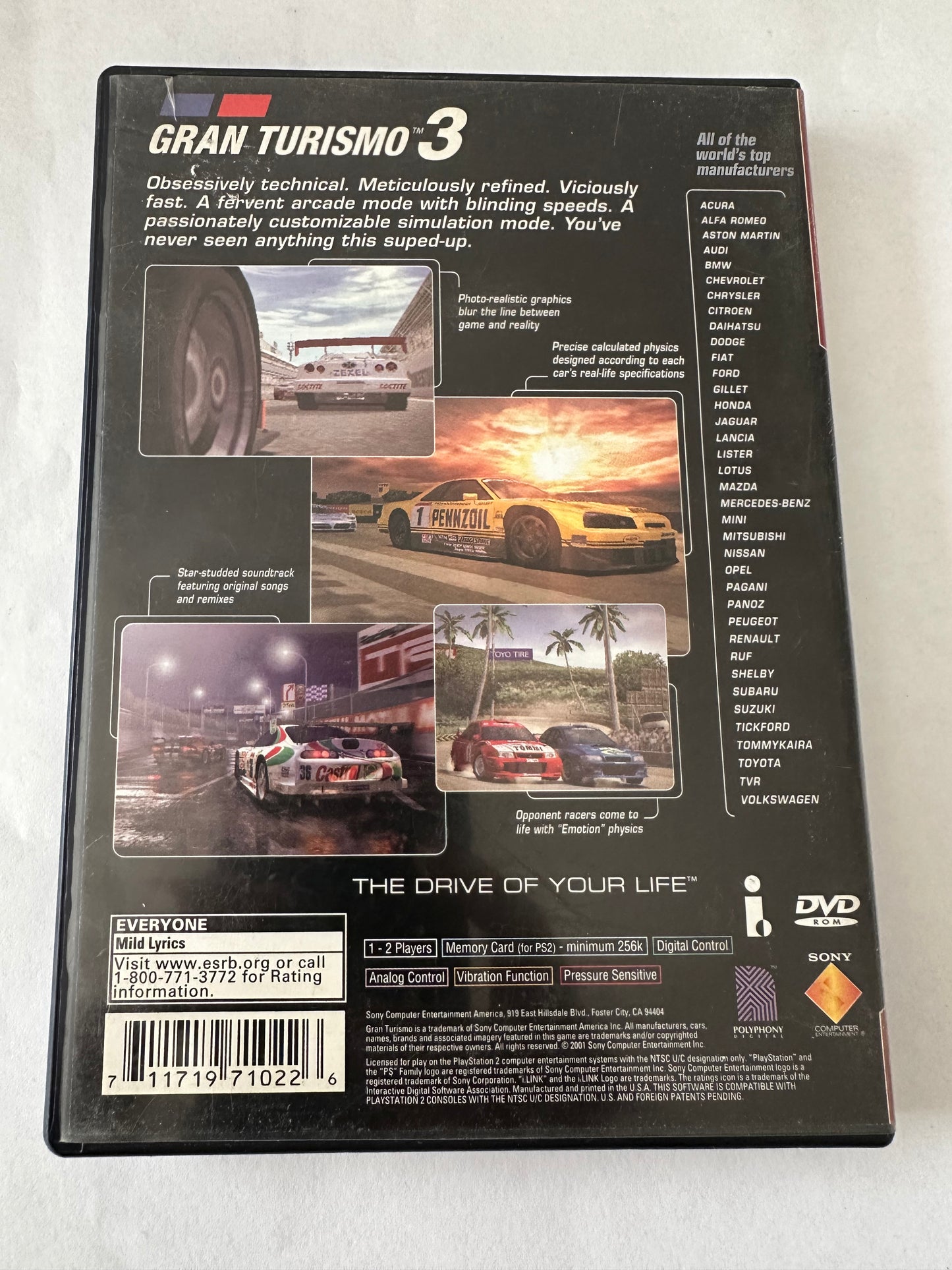 Gran turismo 3 A-spec for the PlayStation 2