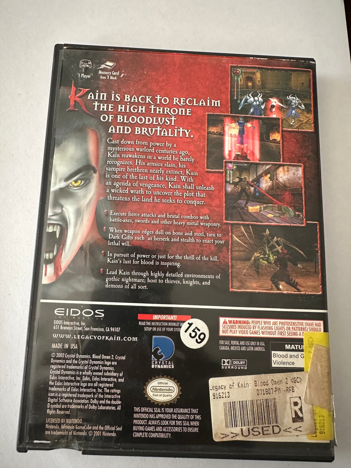 Blood omen 2 for the GameCube