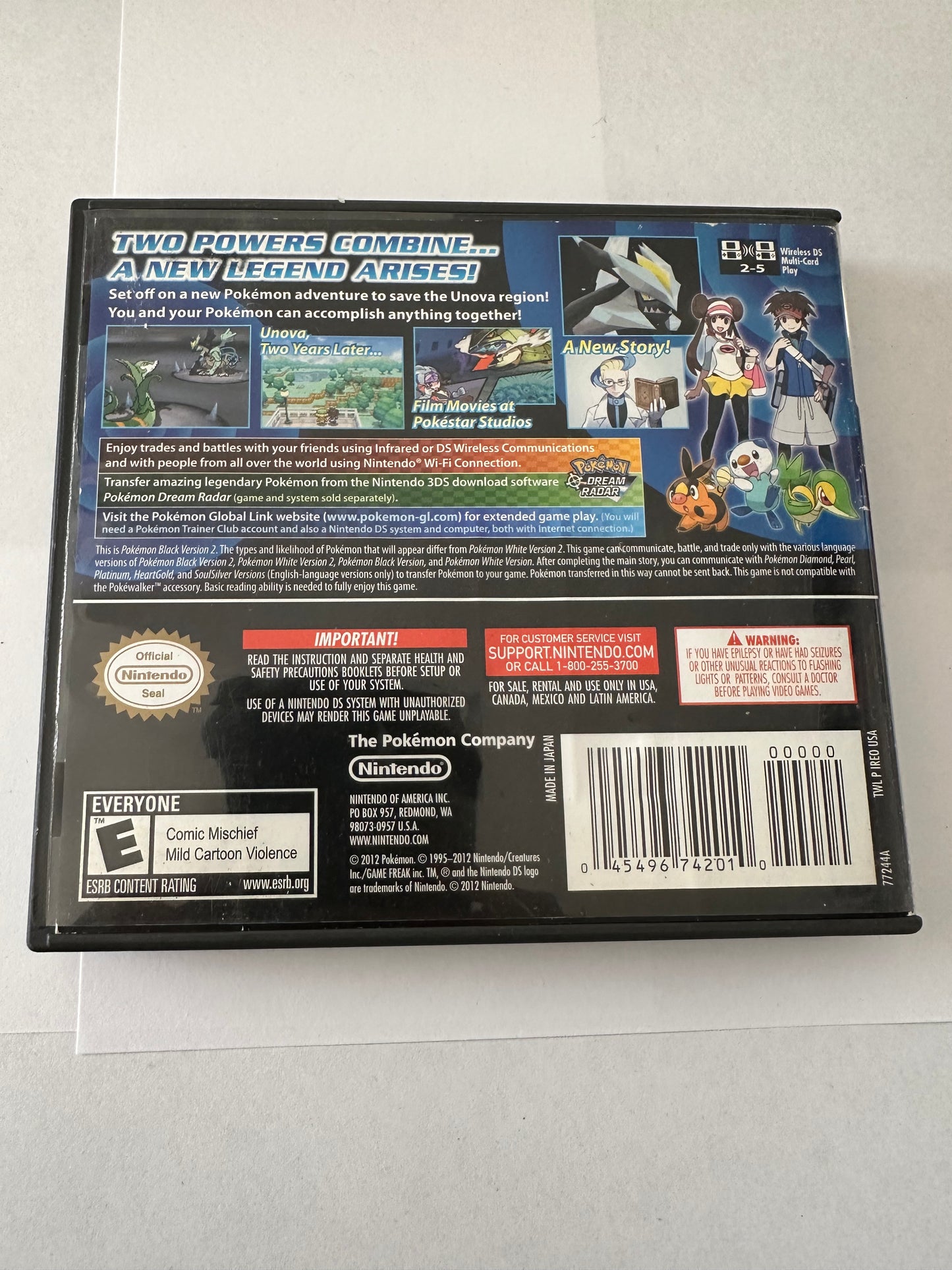Pokémon black version 2 for the Nintendo DS