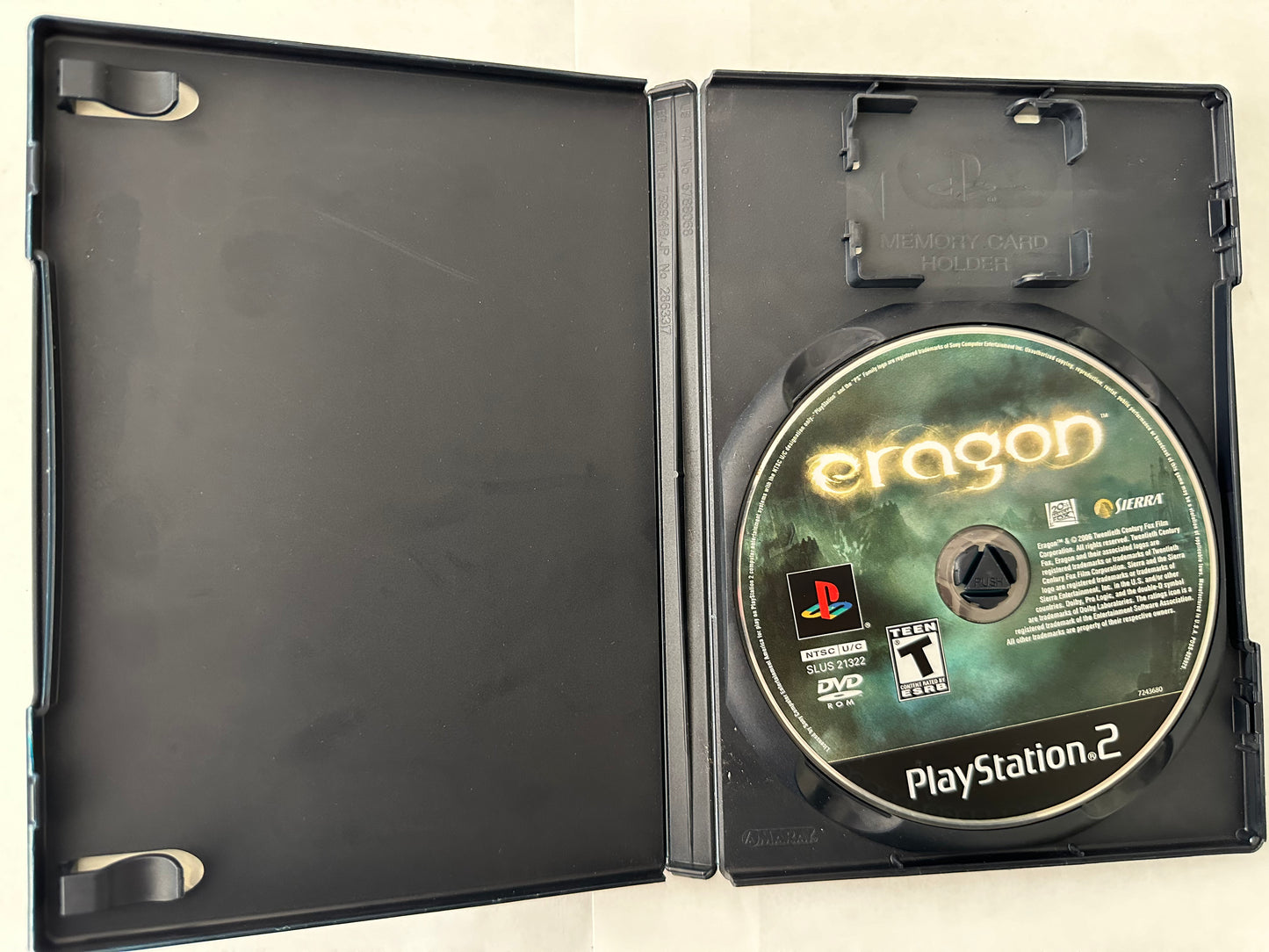 Eragon for the PS2. Missing manual