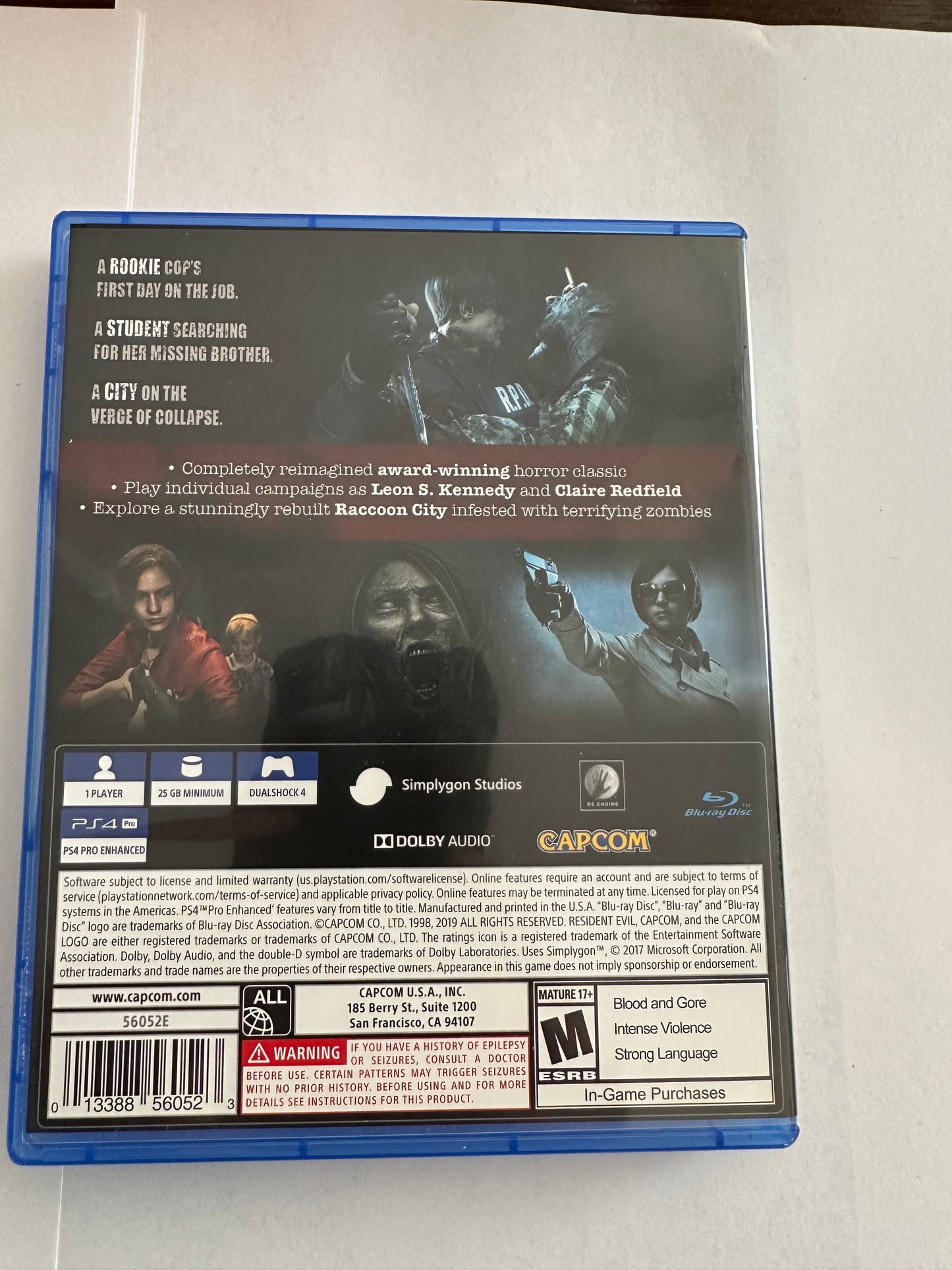 Resident evil 2 for the PS 4