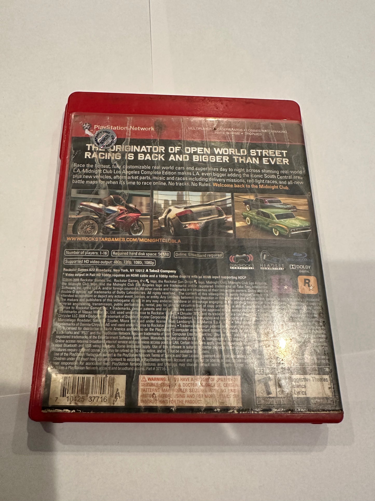 Midnight club Los Angeles complete edition. Missing manual