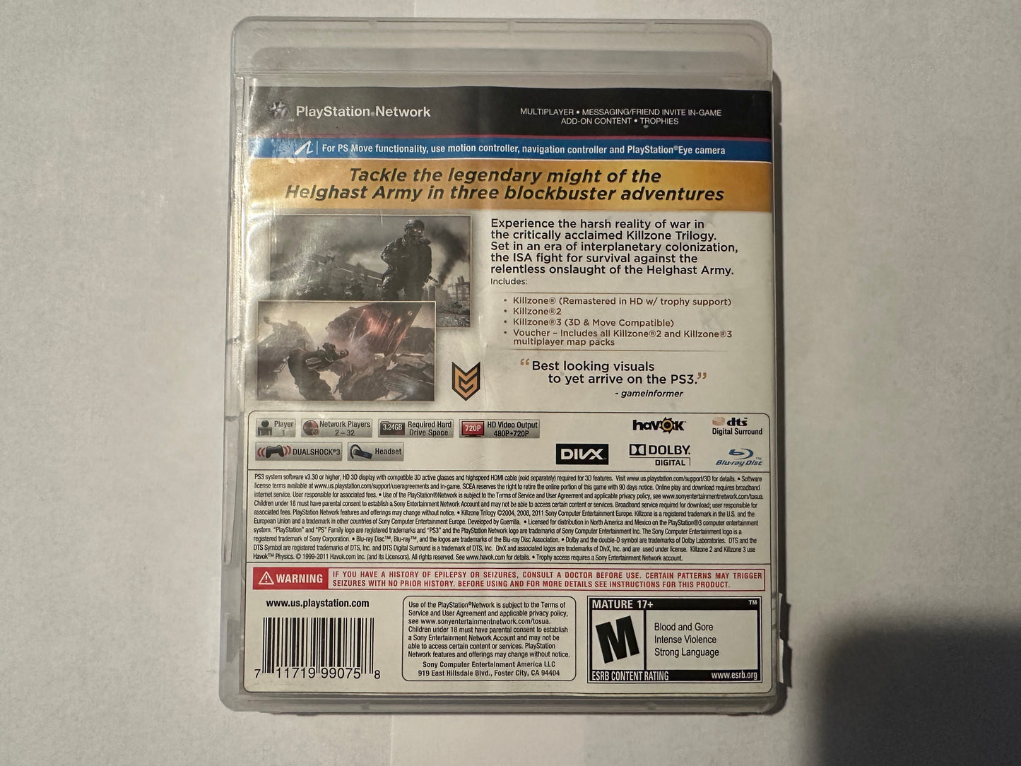 Killzone trilogy for ps3