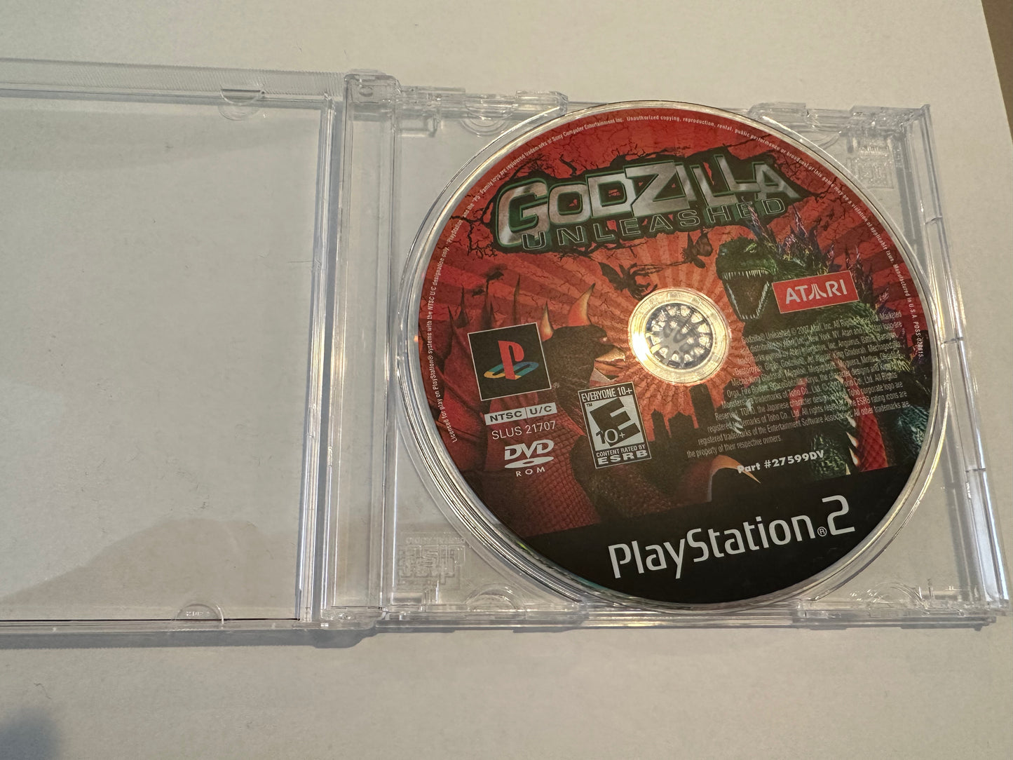 Godzilla unleashed for PS2. Disc only