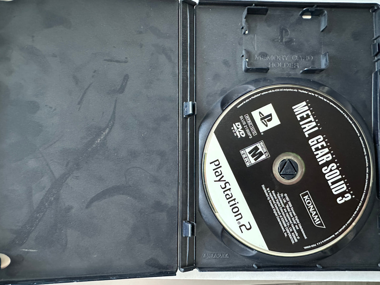 Metal gear solid 3 subsistence for the PlayStation 2. Missing manual