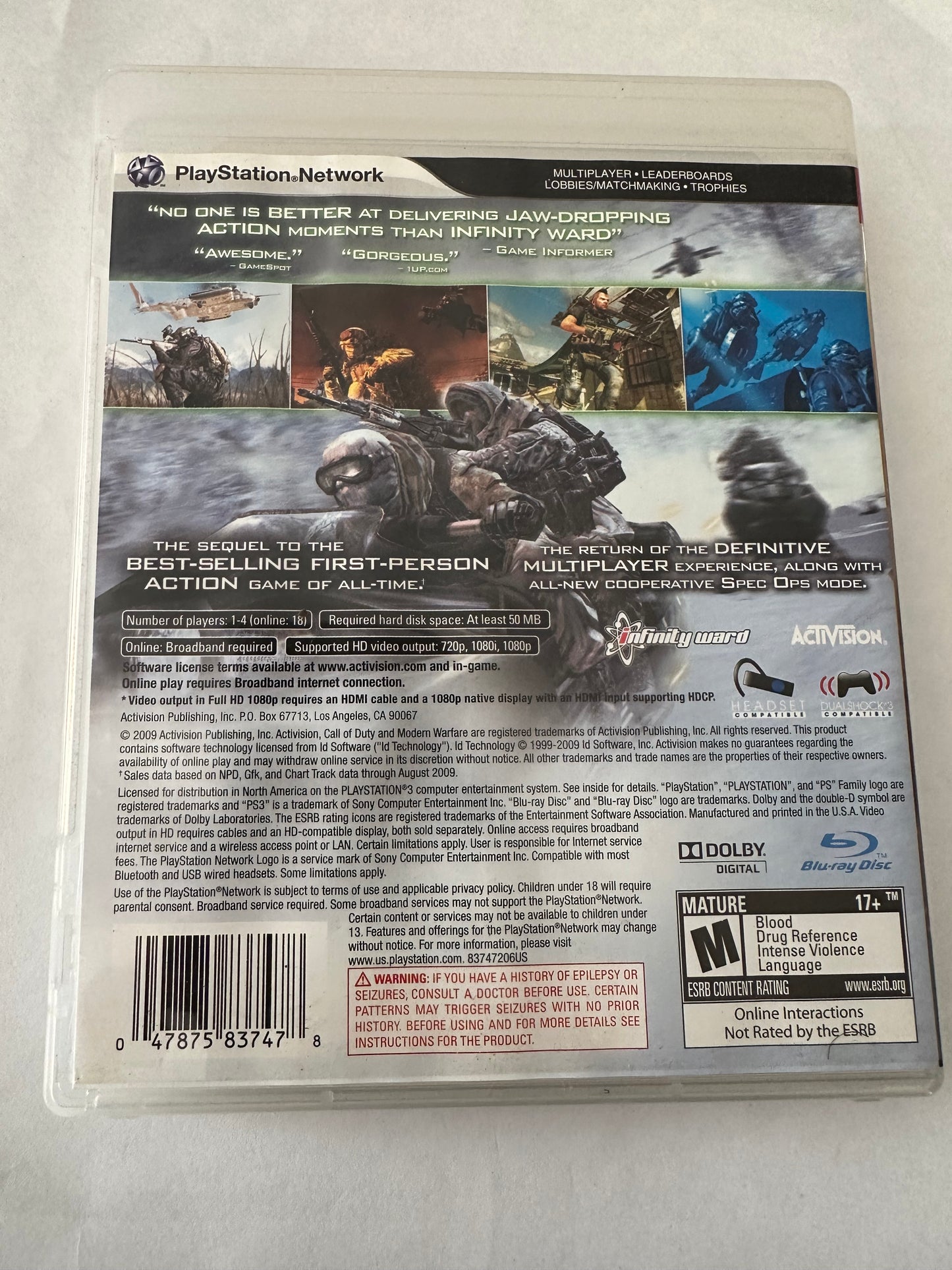 Call of duty modern warefare 2 for the PS3