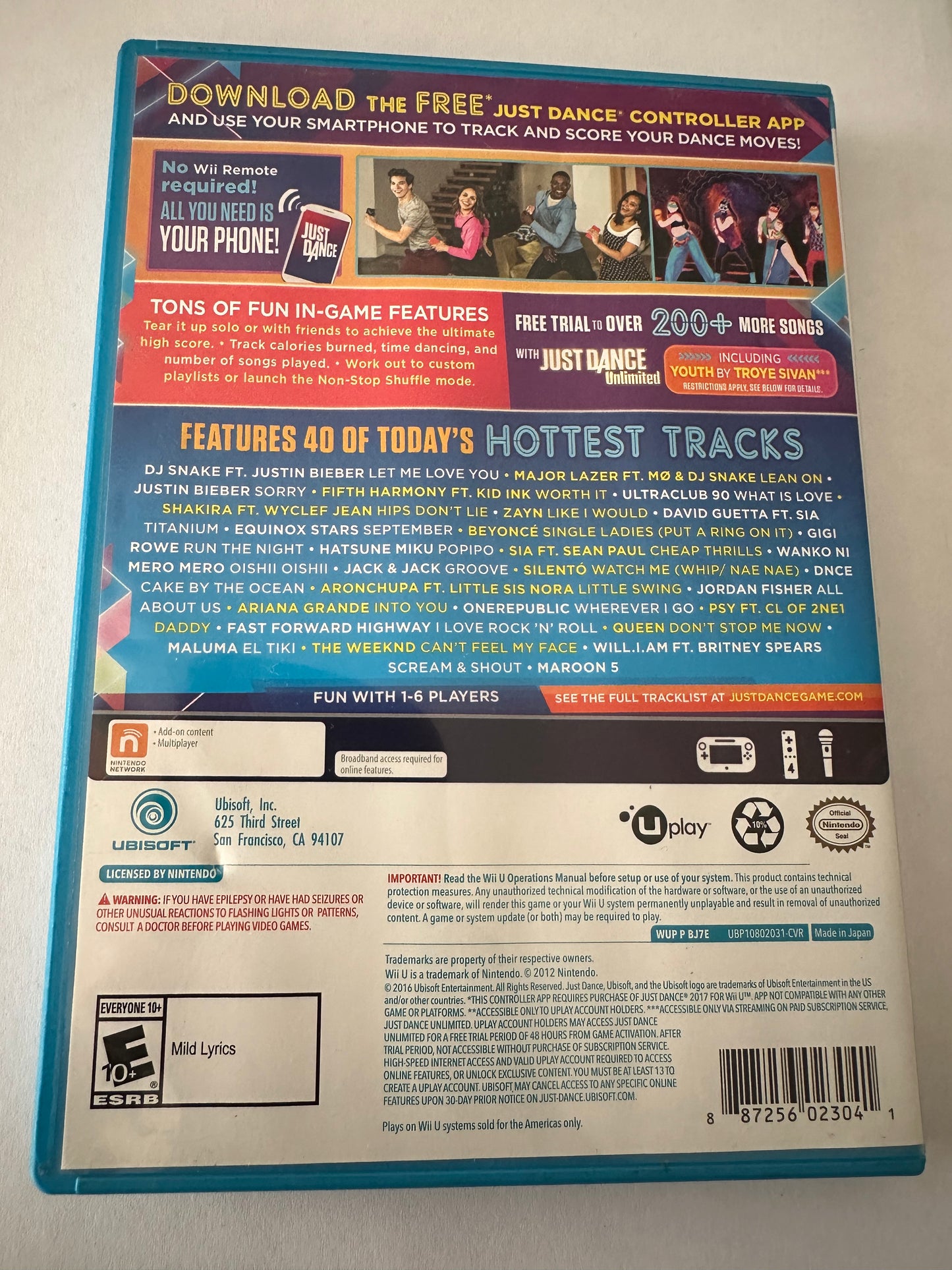 Just dance 2017 for the Wii U