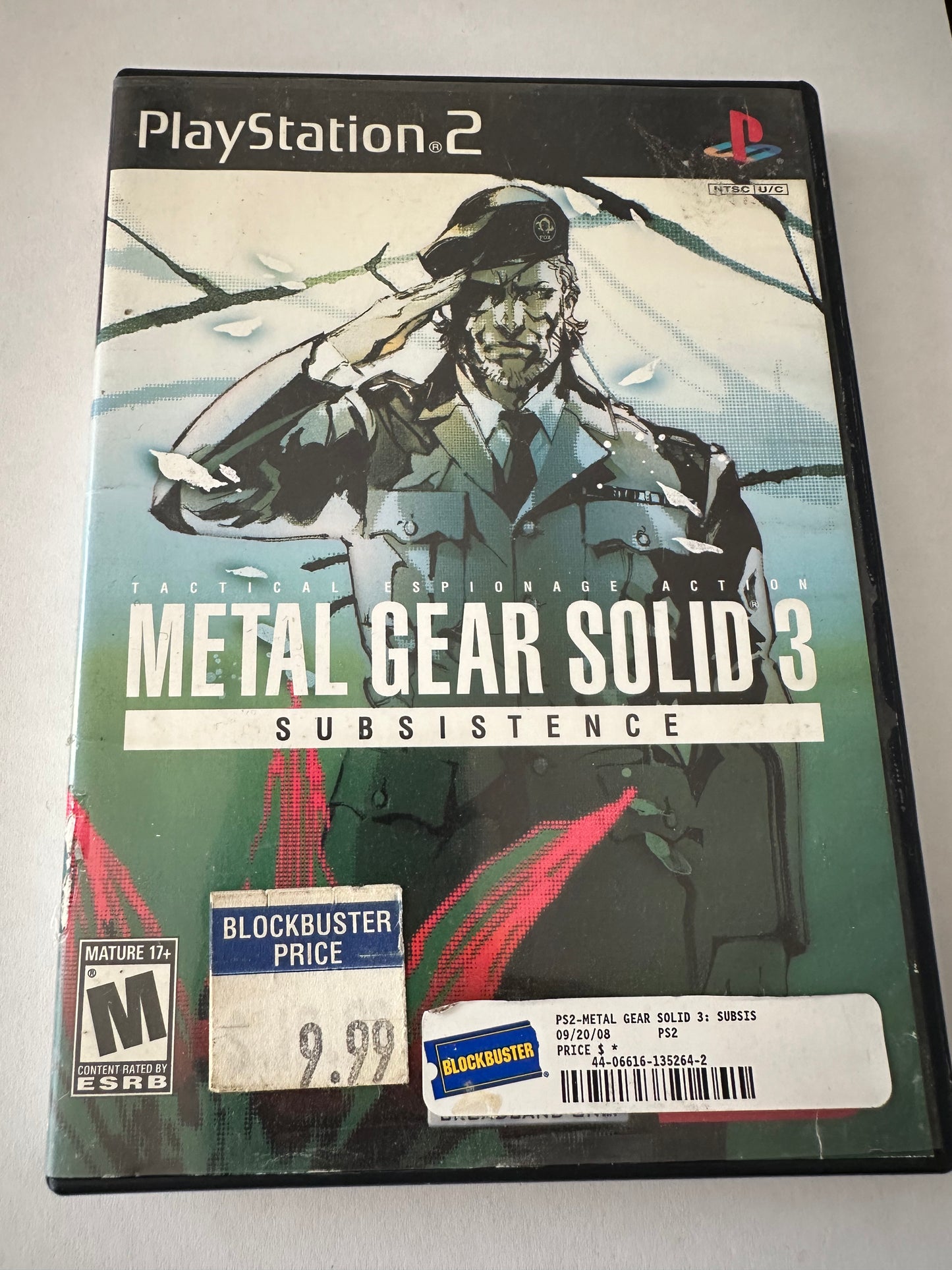 Metal gear solid 3 subsistence for the PlayStation 2. Missing manual