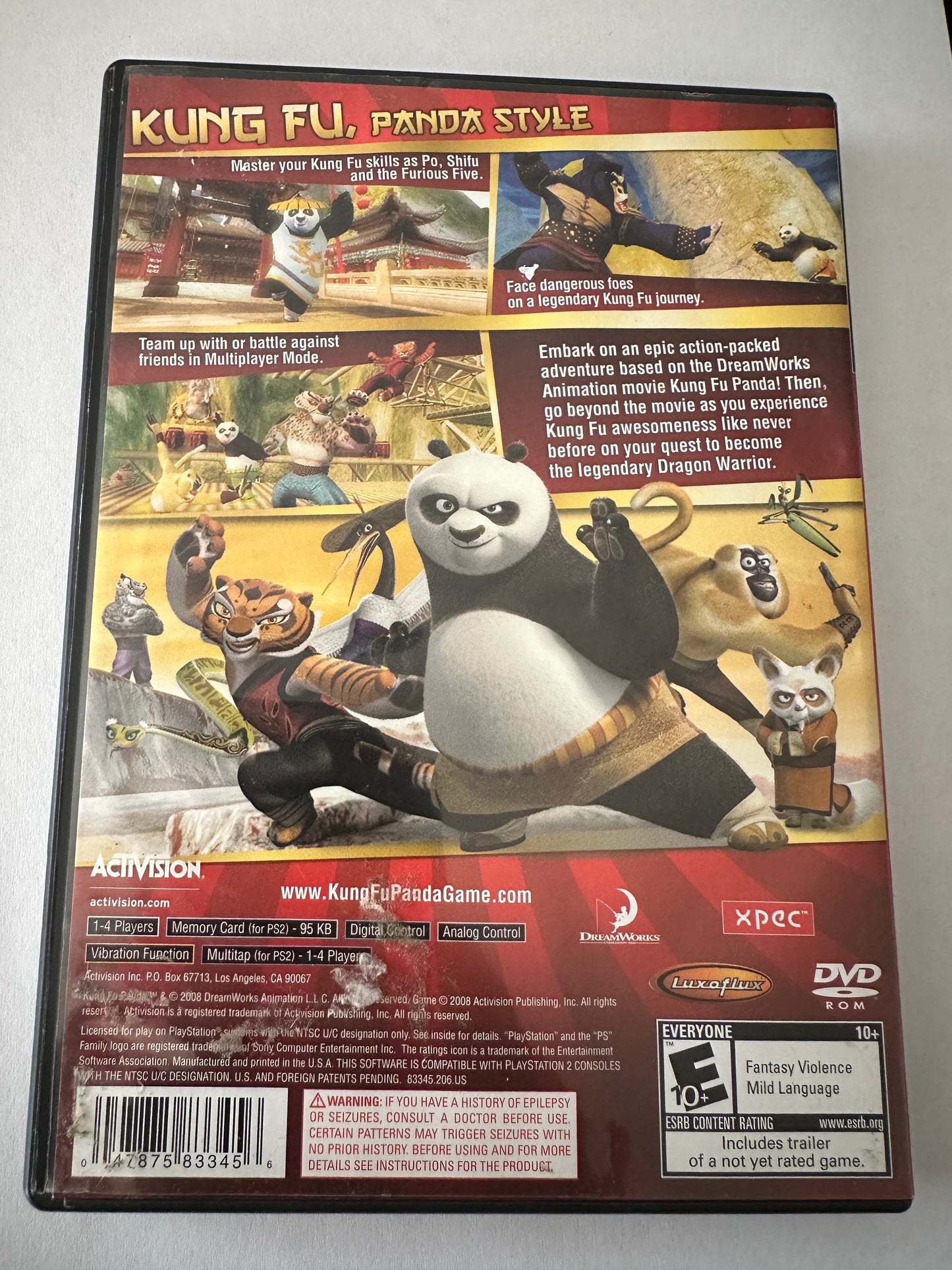 Ku fu panda for the PlayStation 2. Missing Manual