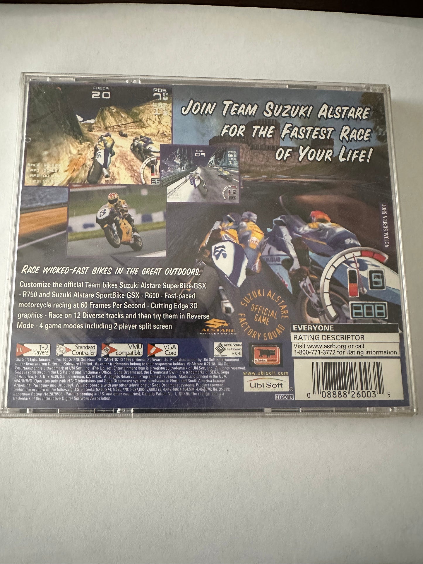 Suzukis Alstare  extreme racing. For the Sega Dreamcast. Brand new. Sealed.