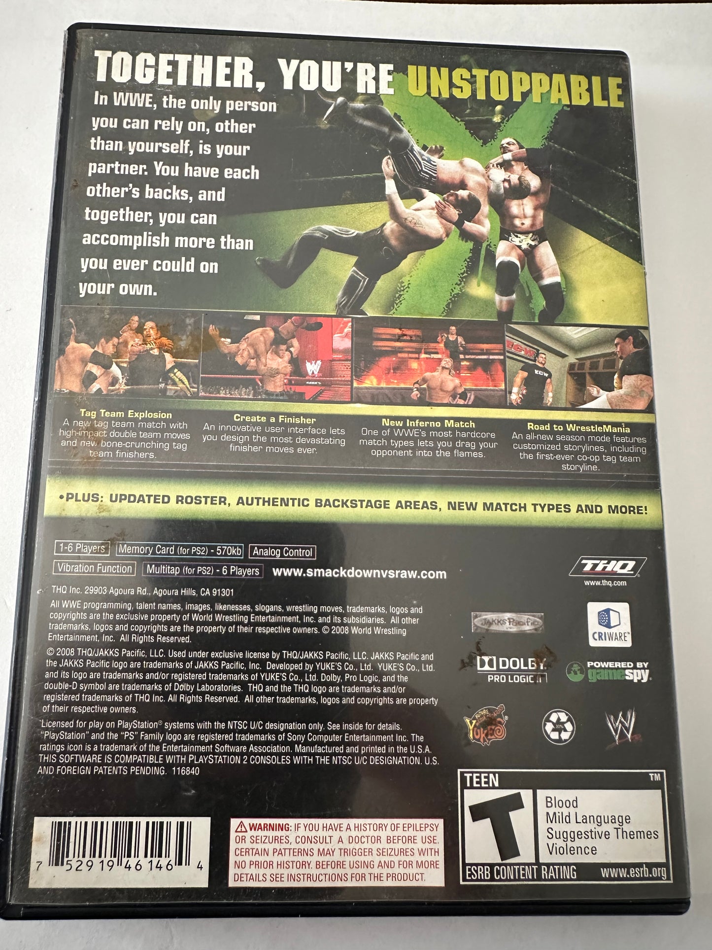 Smack down vs raw 2009 for the PlayStation 2