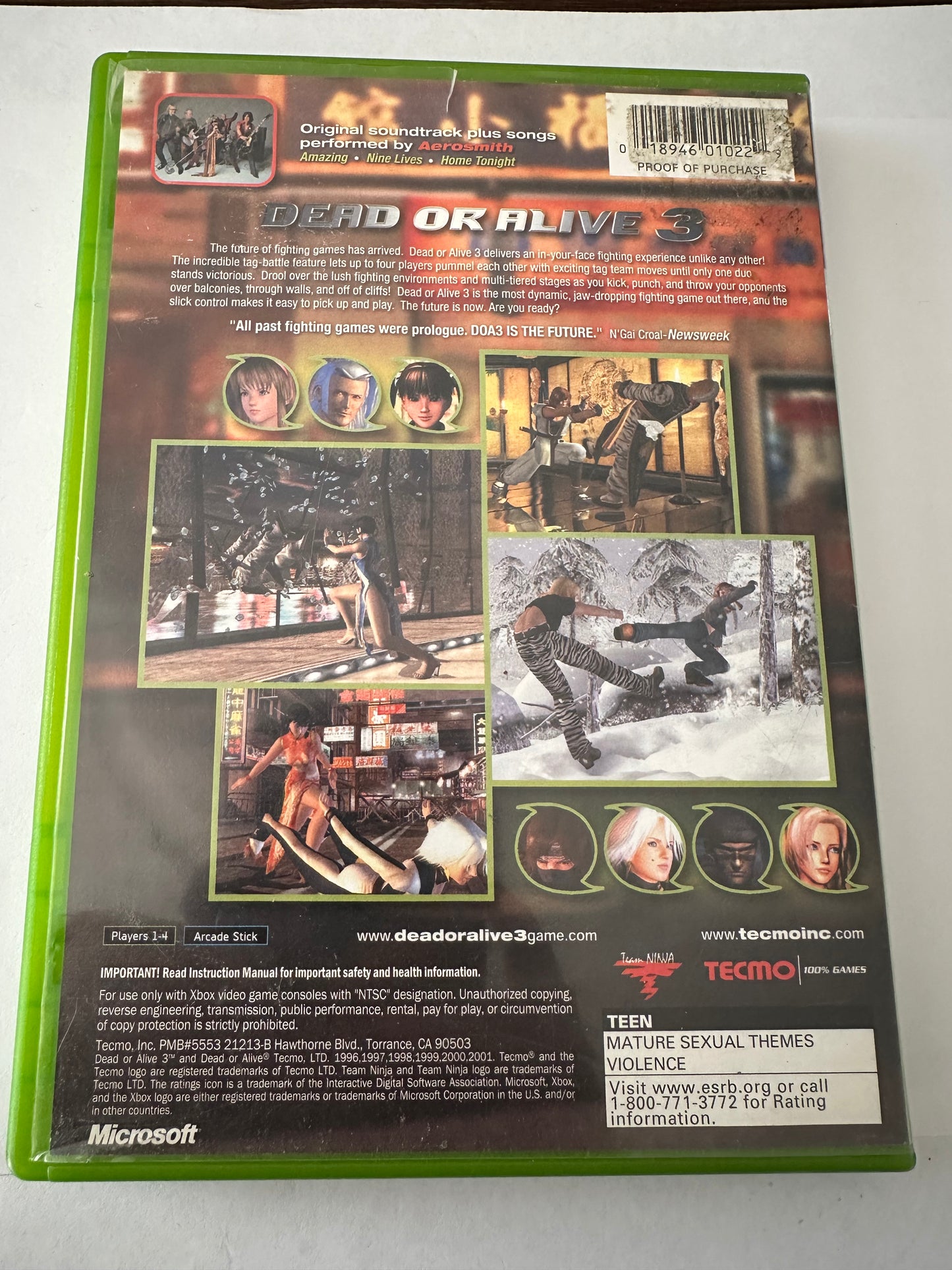 Dead or alive 3 for the Xbox