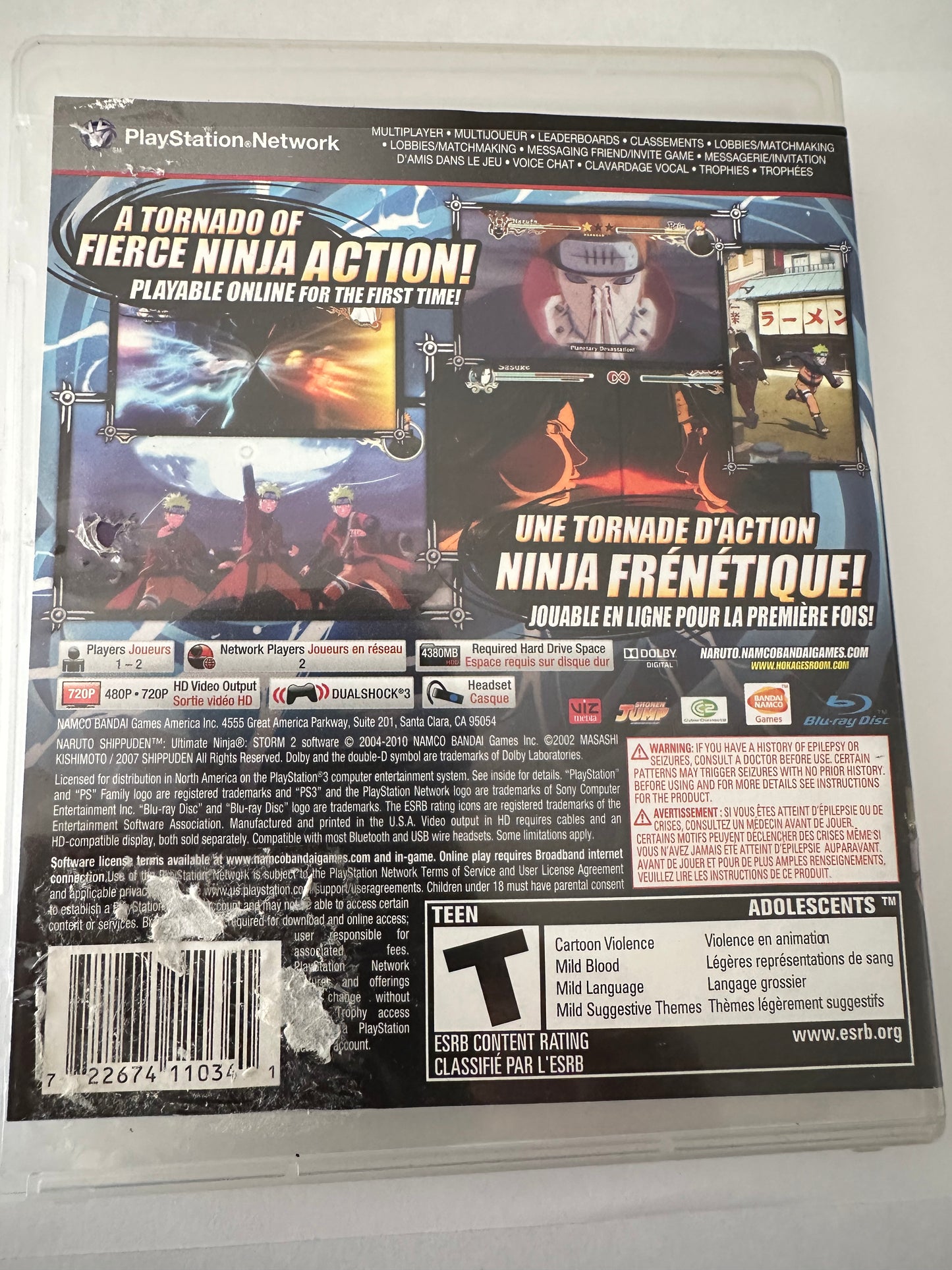 Naruto shippuden ultimate ninja storm 2 for the PS3. Missing Manual