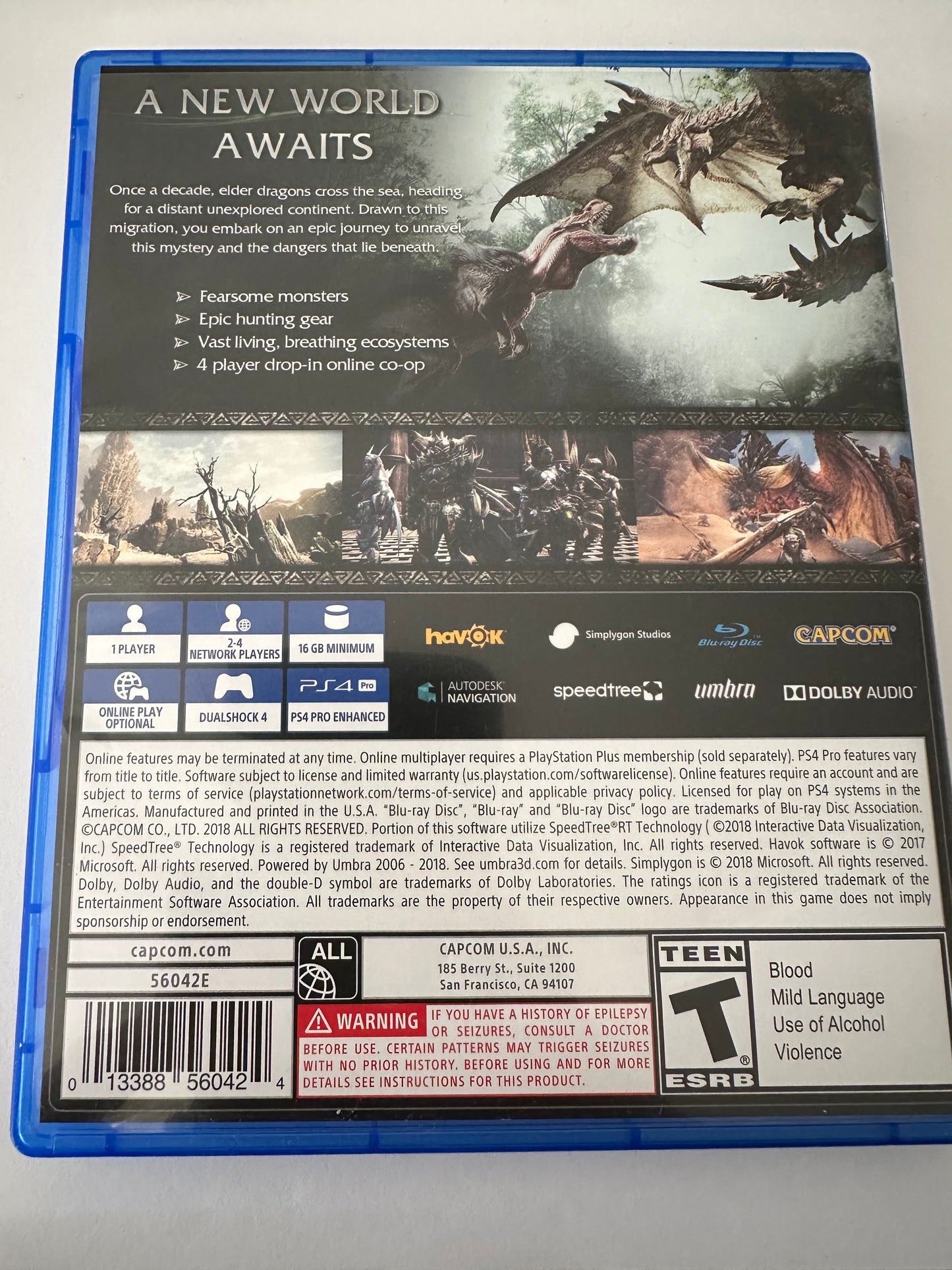 Monster hunter world for the PS4