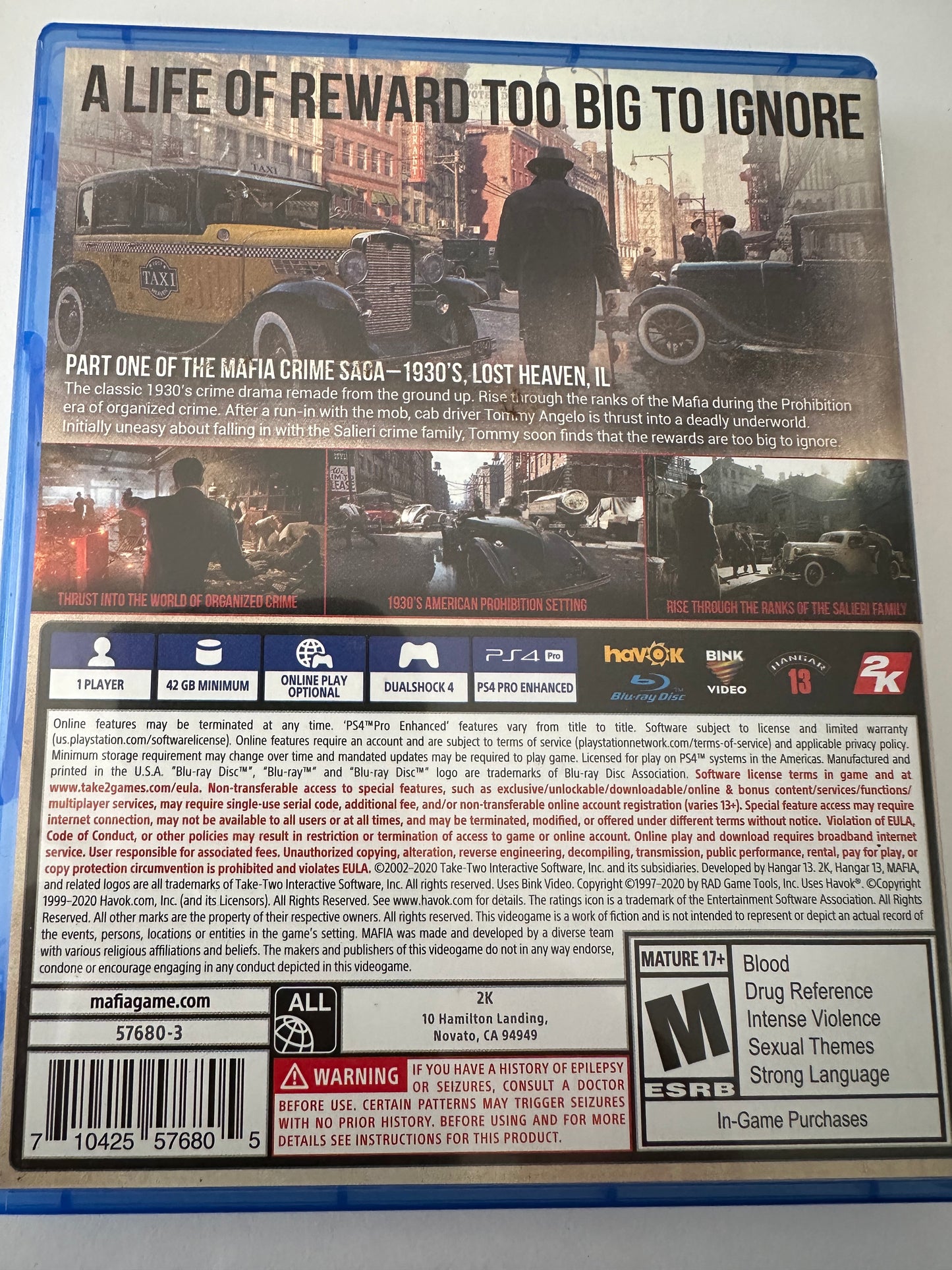Mafia definitive edition for the PS4