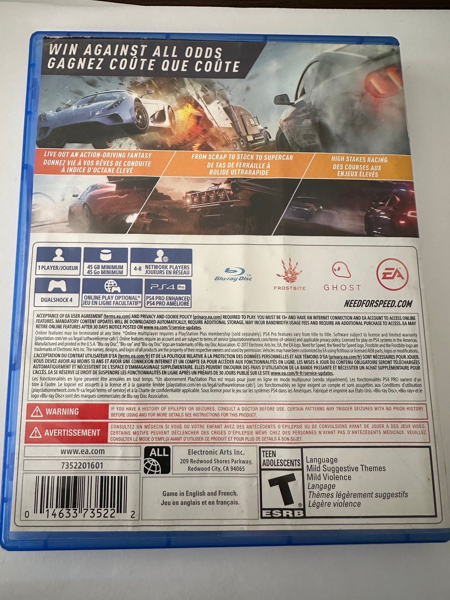 Need for speed payback for the PlayStation 4