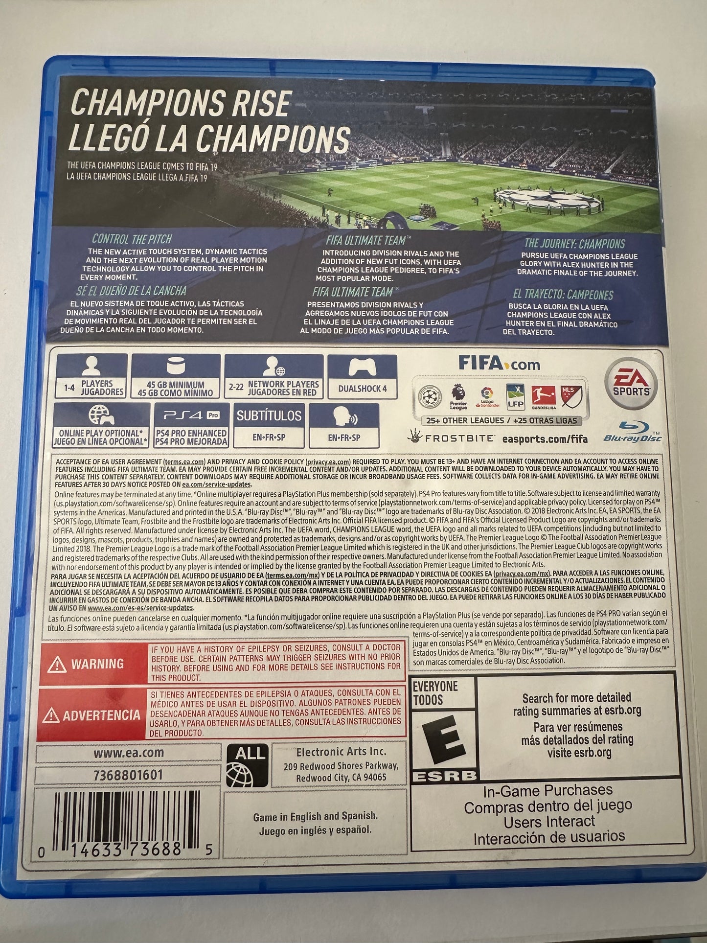FIFA 19 for the PlayStation 4