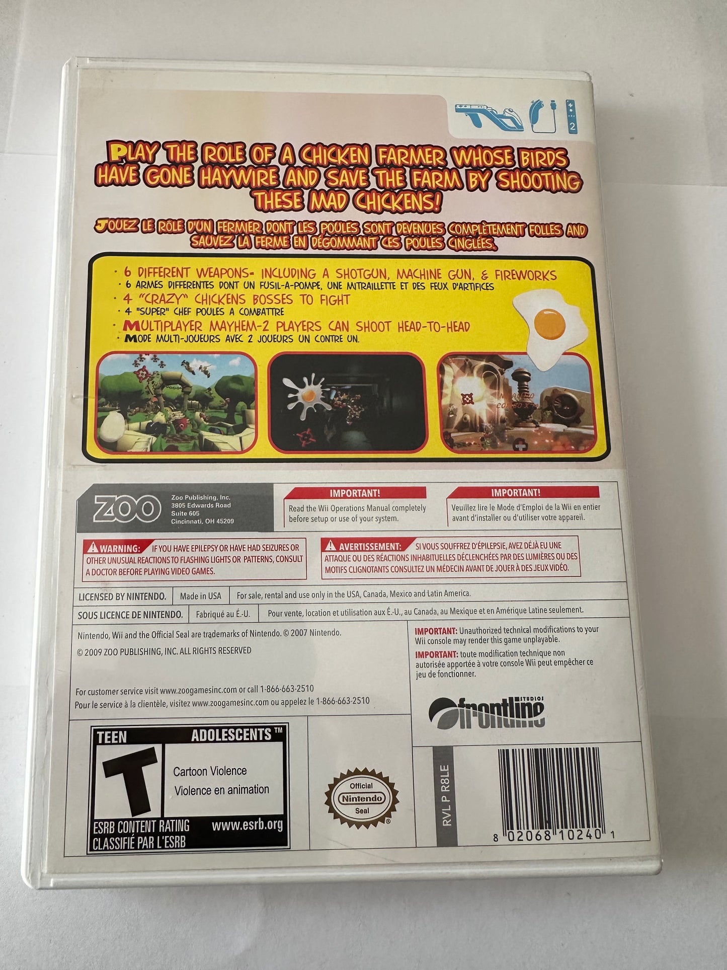 Chicken blaster for the Nintendo Wii