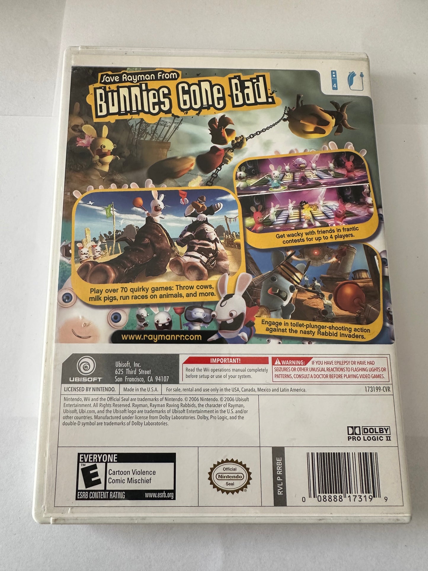Rayman raving rabbids for the Nintendo Wii