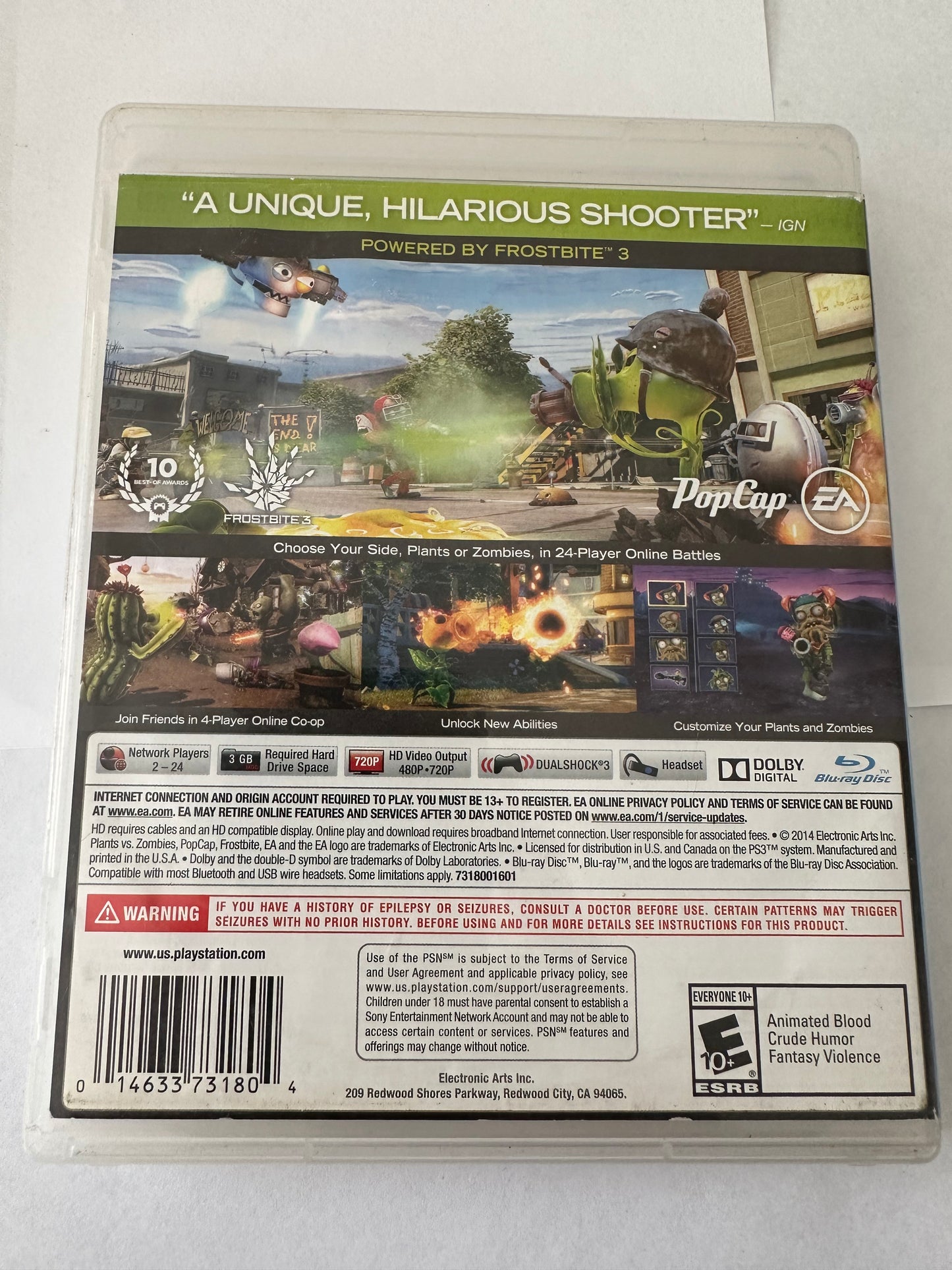 Plant vs zombies garden warfare for the PS3. Missing Manual