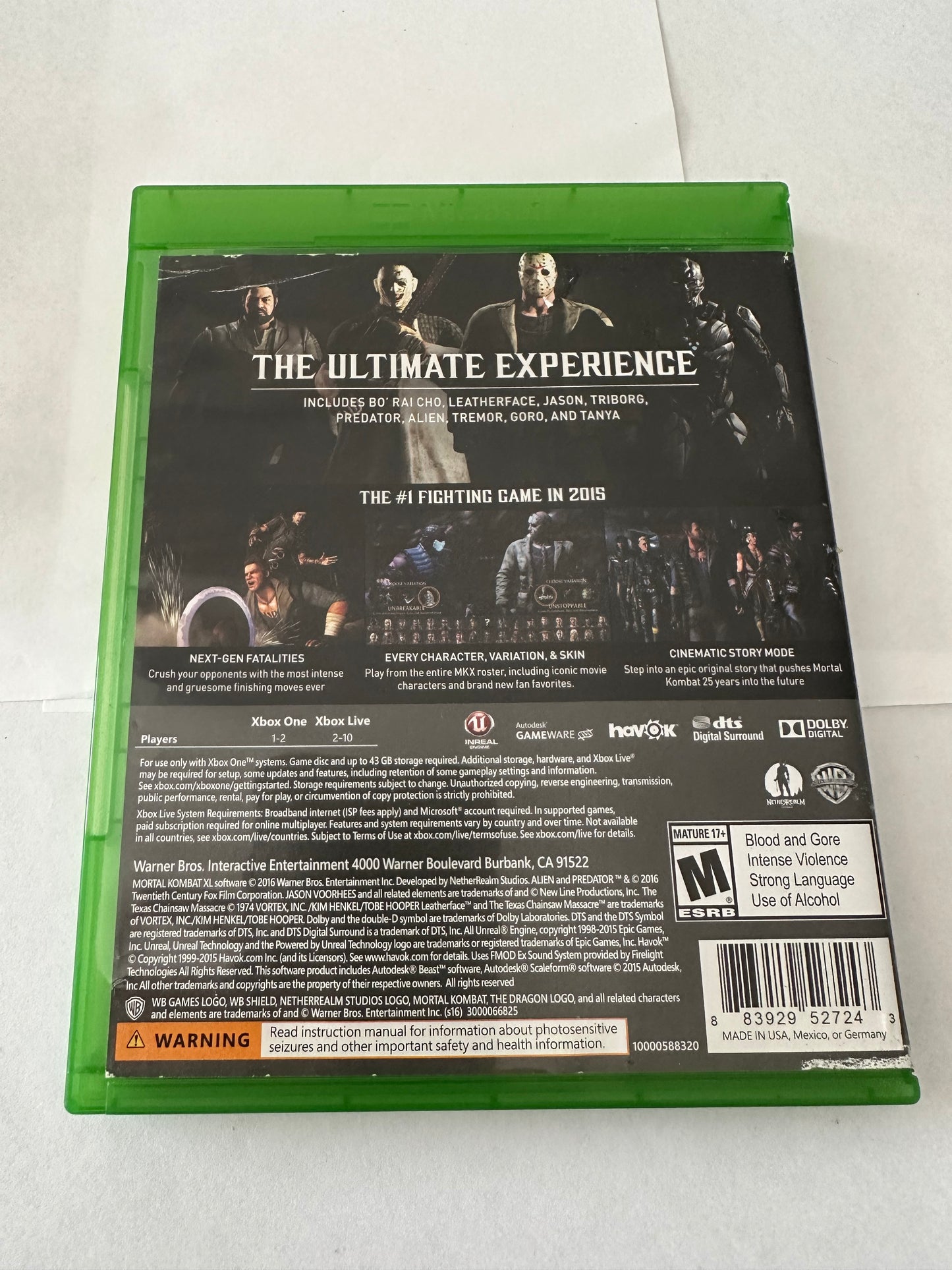 Mortal Kombat XL for the Xbox One