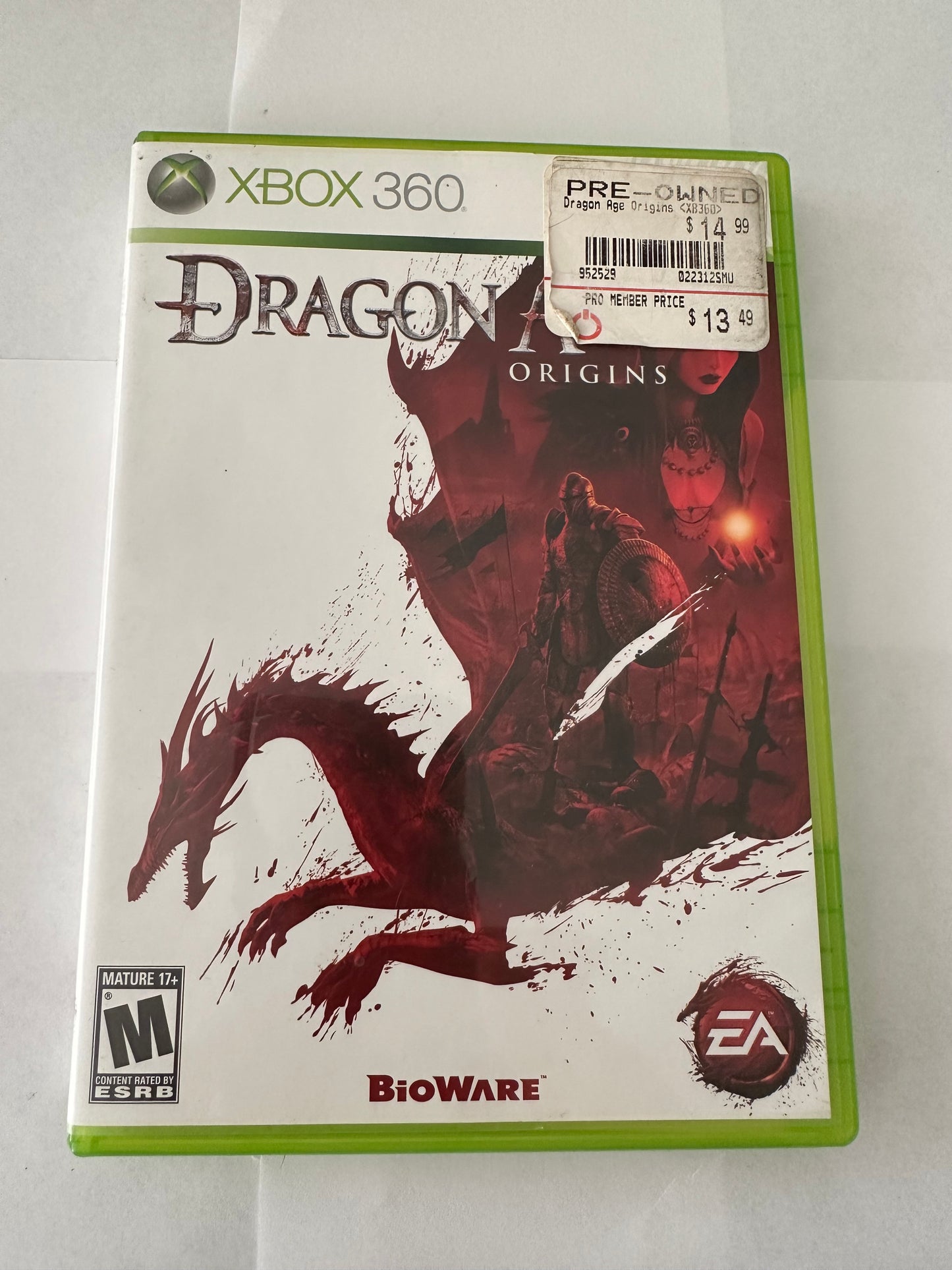 Dragon Age origins for the Xbox 360