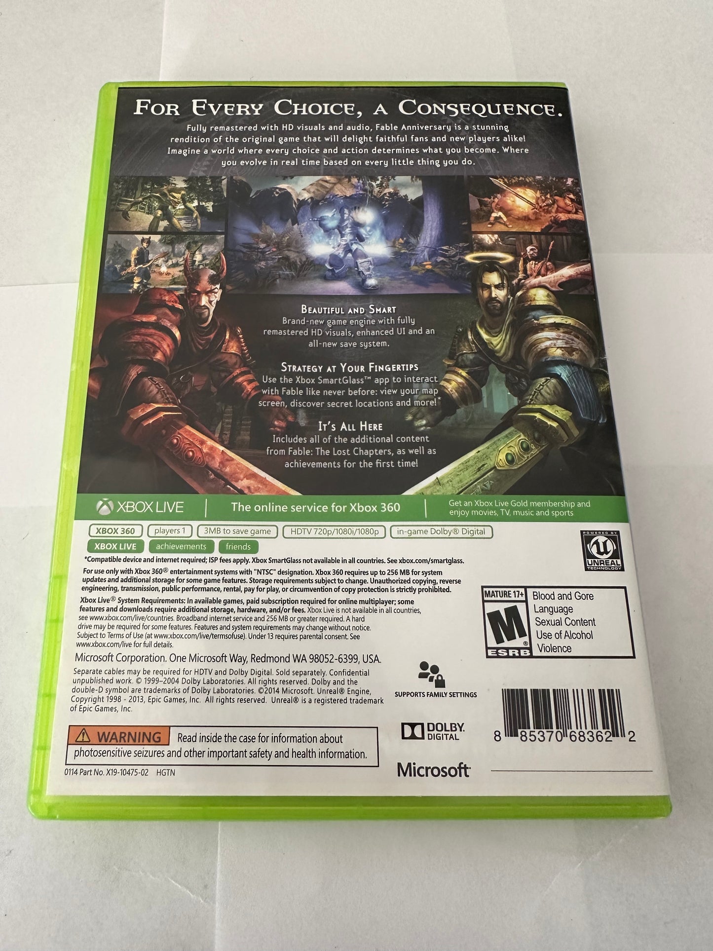Fable anniversary for the Xbox 360. Missing manual