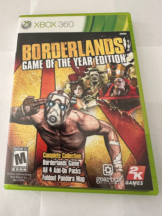 Borderlands game of the year edition for the Xbox 360