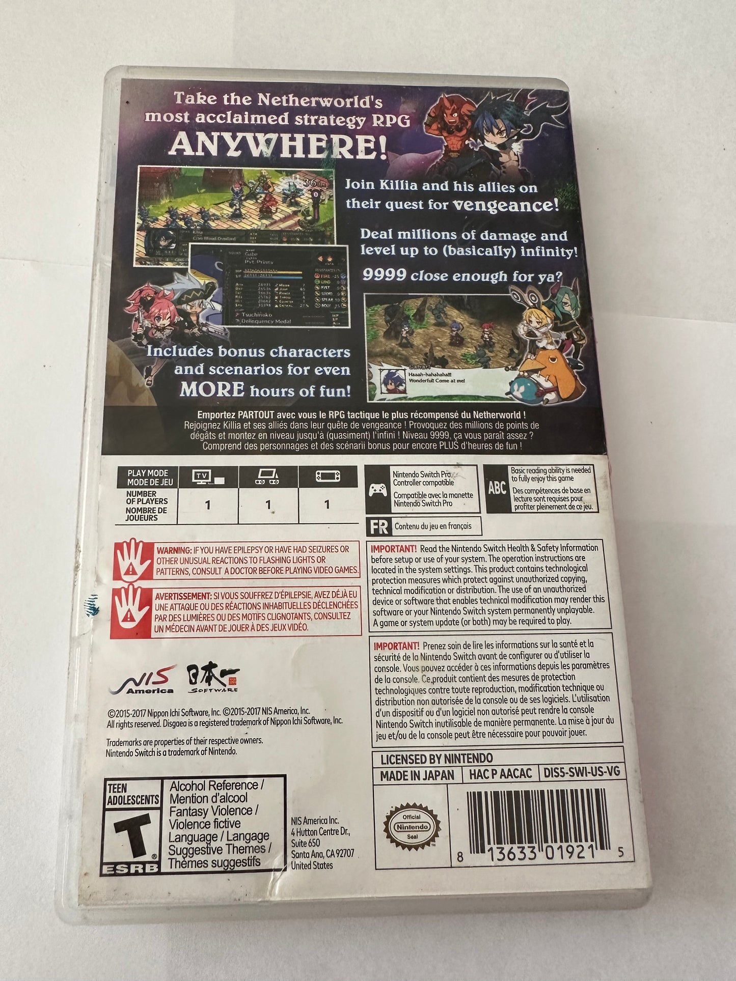 Disgaea 5 for the Nintendo switch
