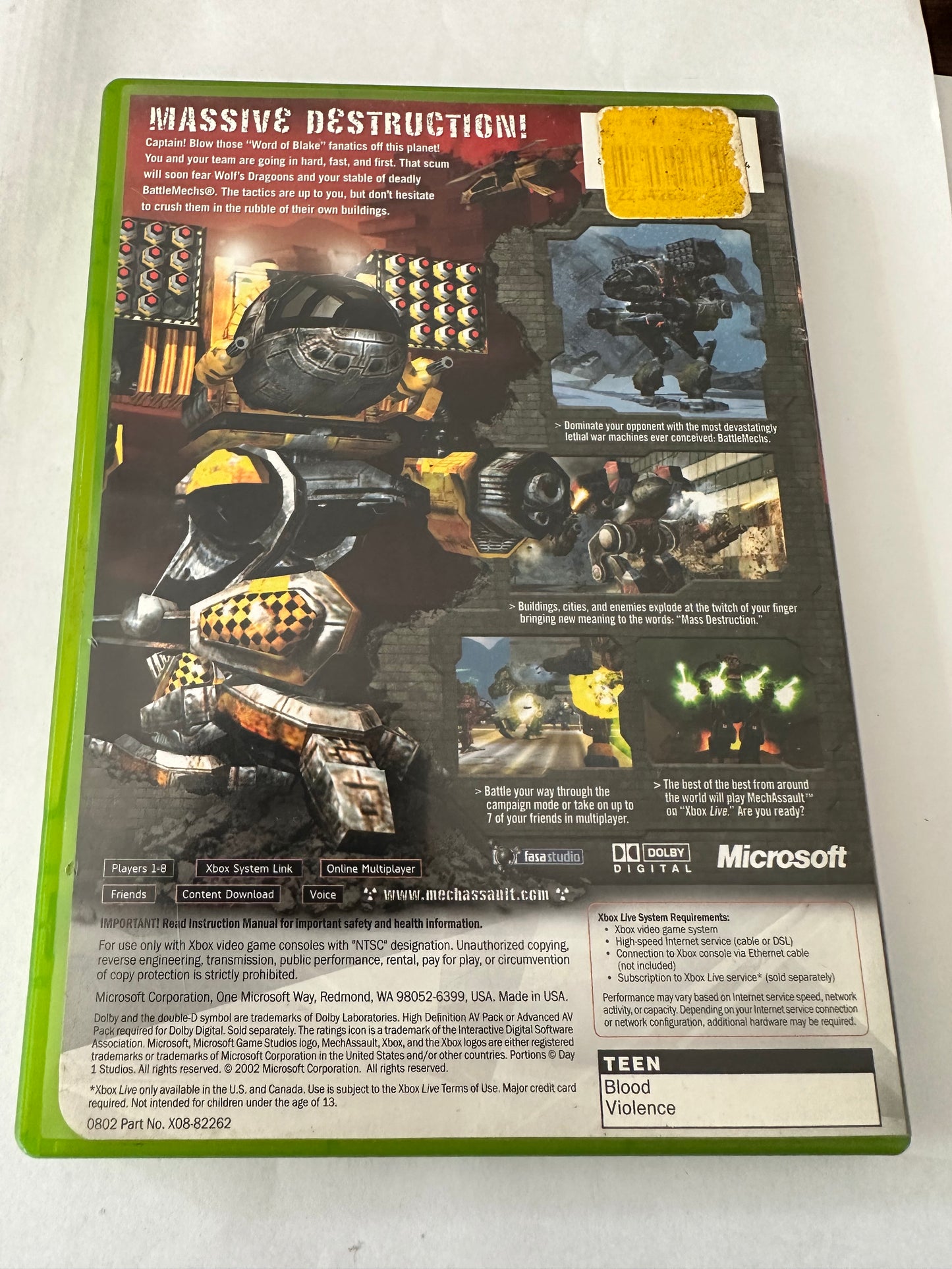 Mechassault for the Xbox