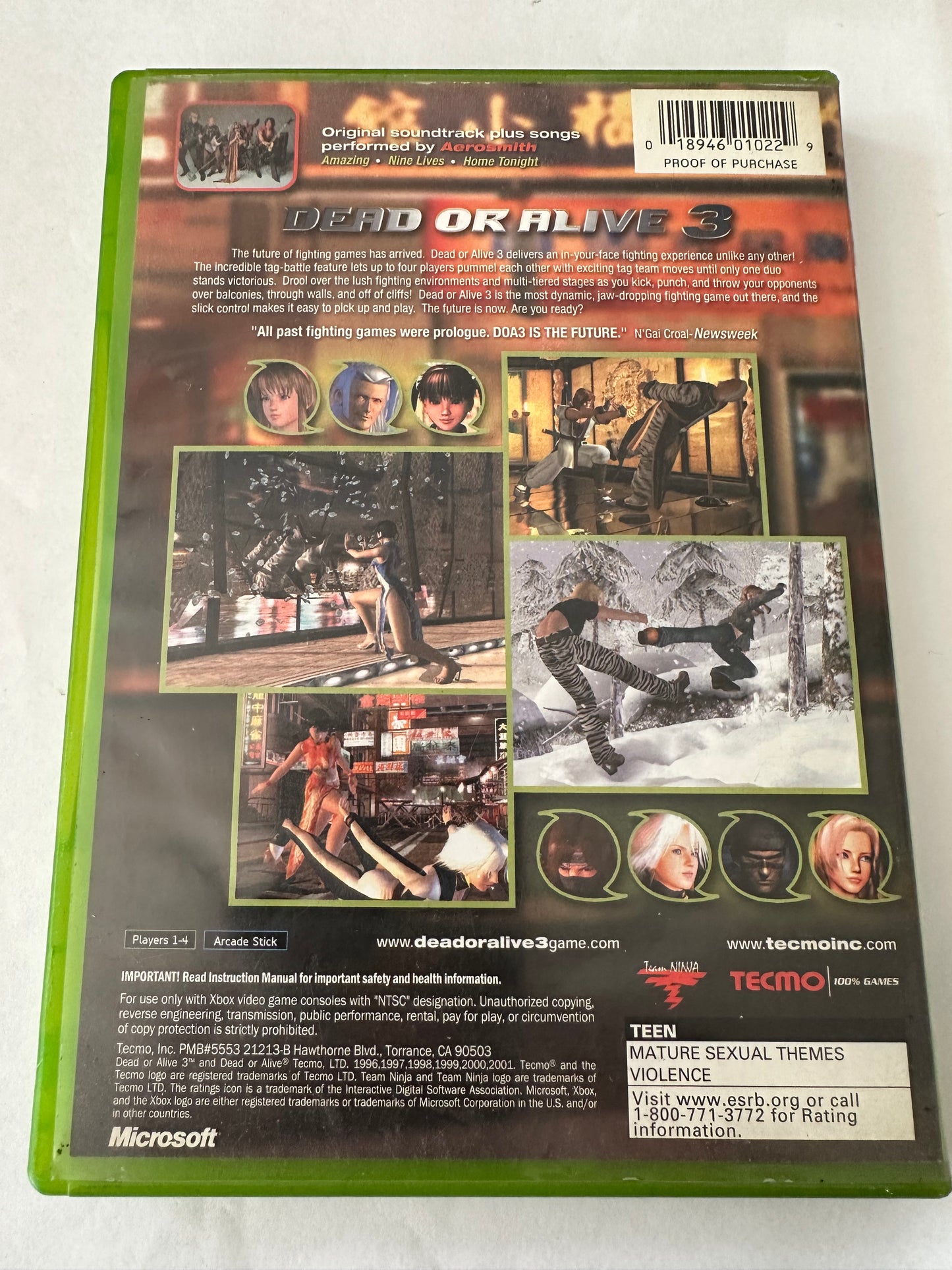 Dead or alive 3 for the Xbox