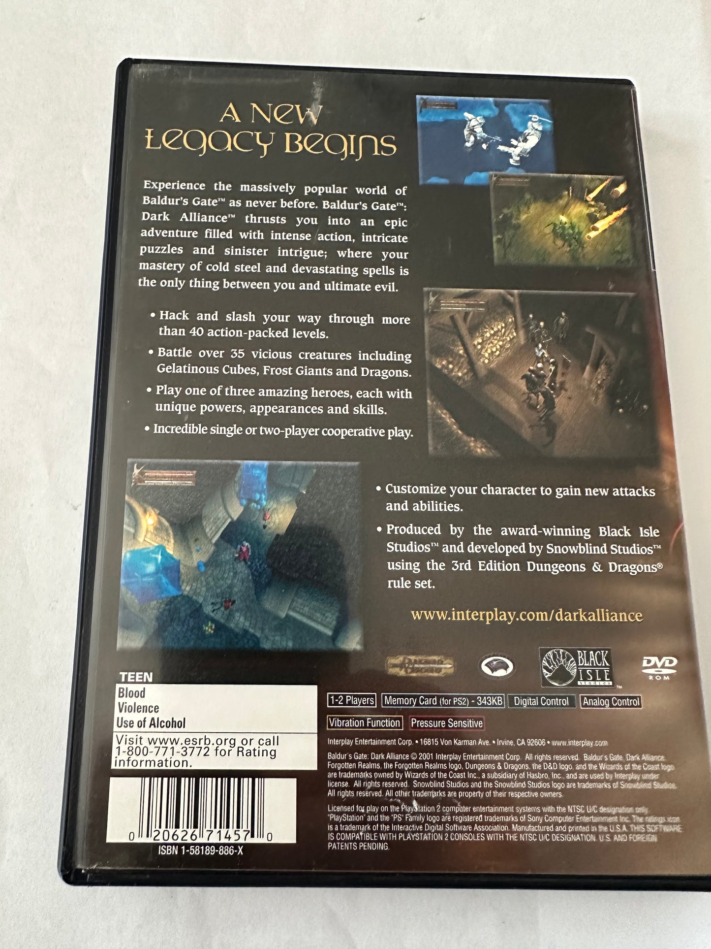 Baldurs gate dark alliance for the PlayStation 2