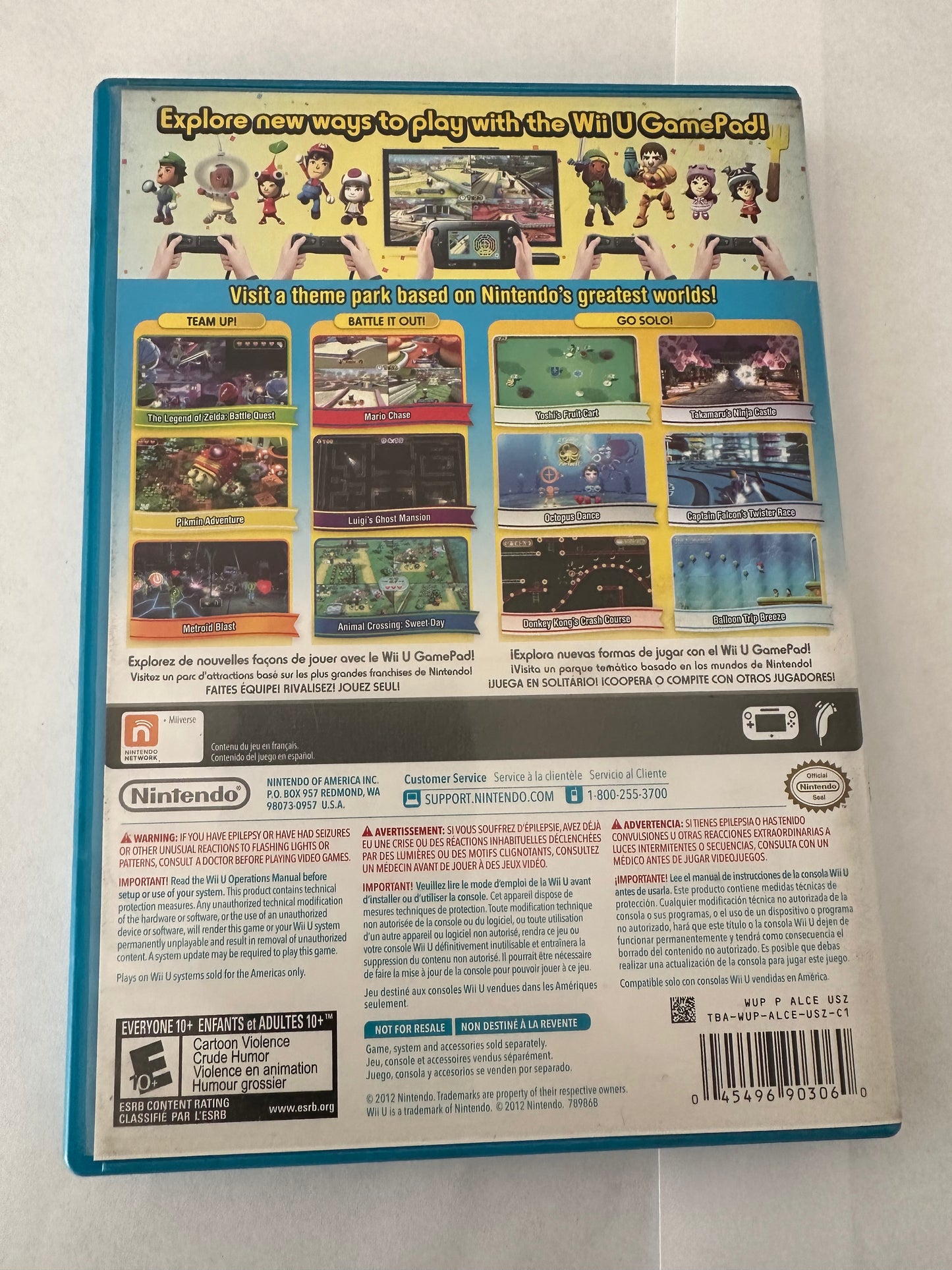 Nintendoland for the Wii U. No manual