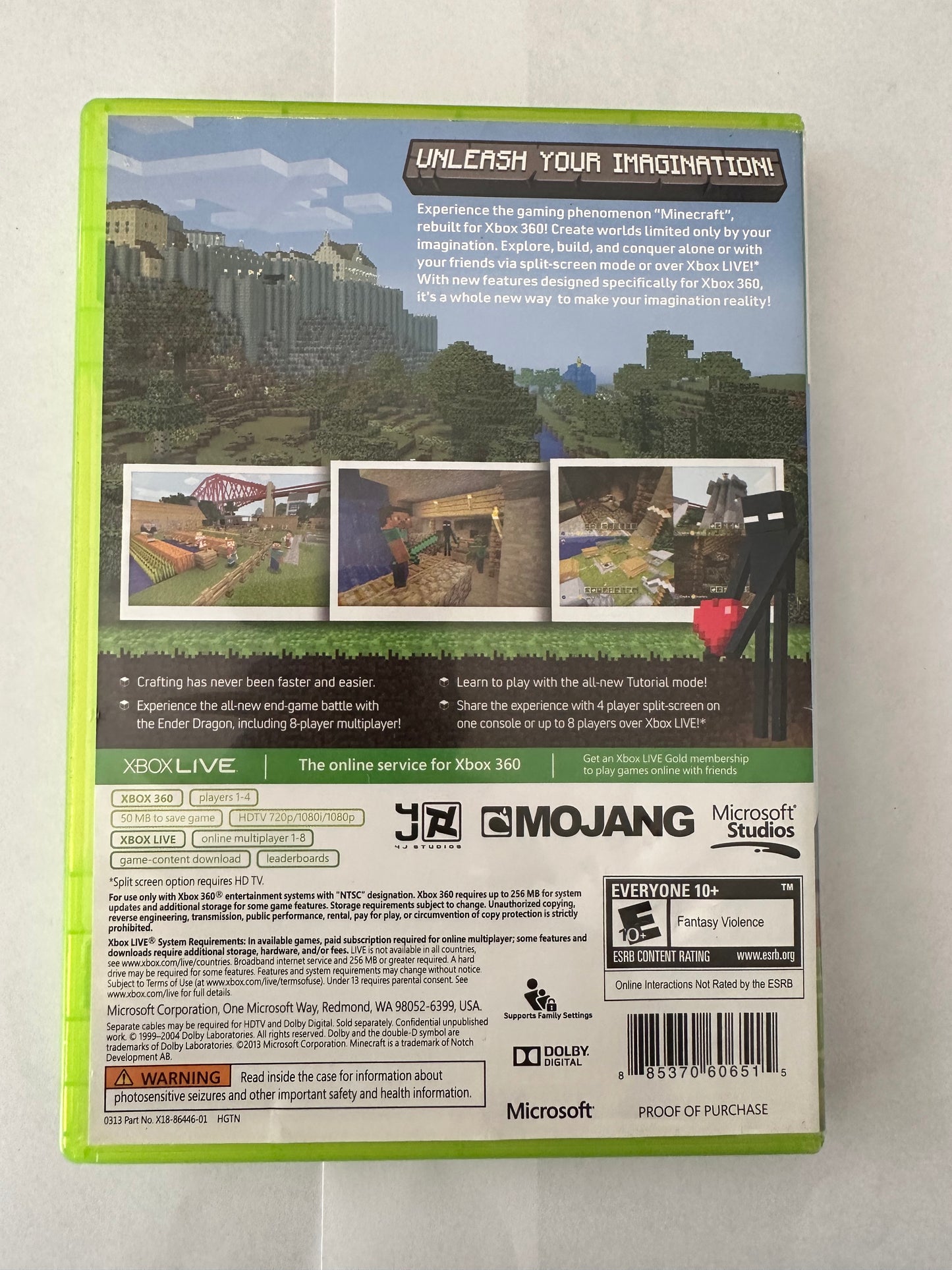 Minecraft Xbox 360 edition. Missing manual