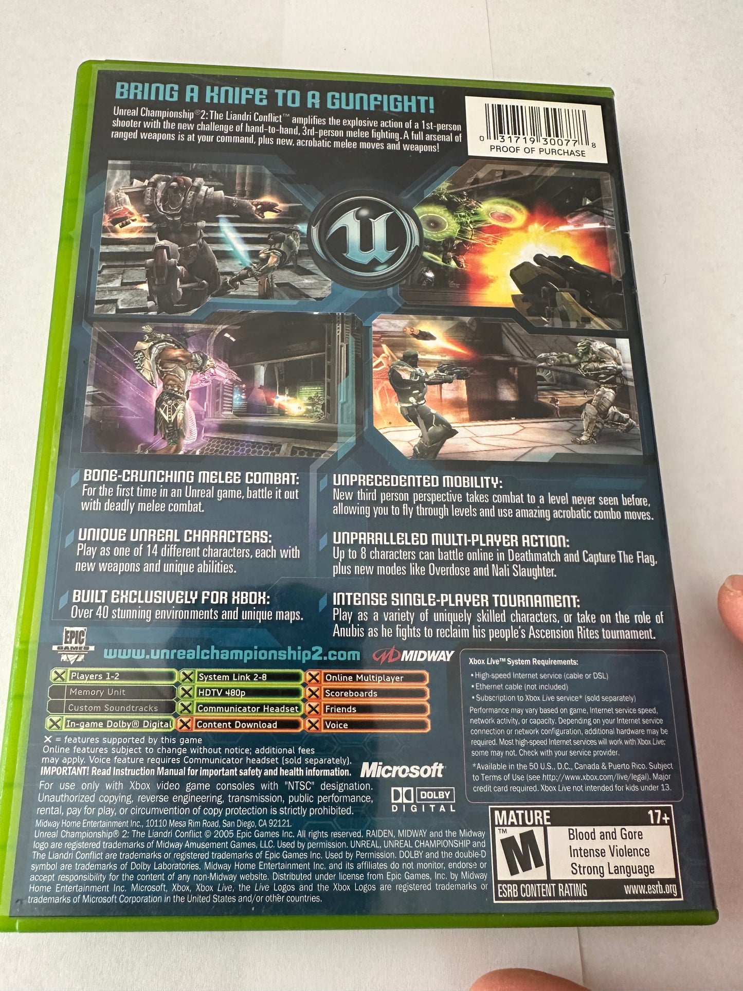 Unreal championship 2 the liandri conflict for the Xbox. Missing Manual.