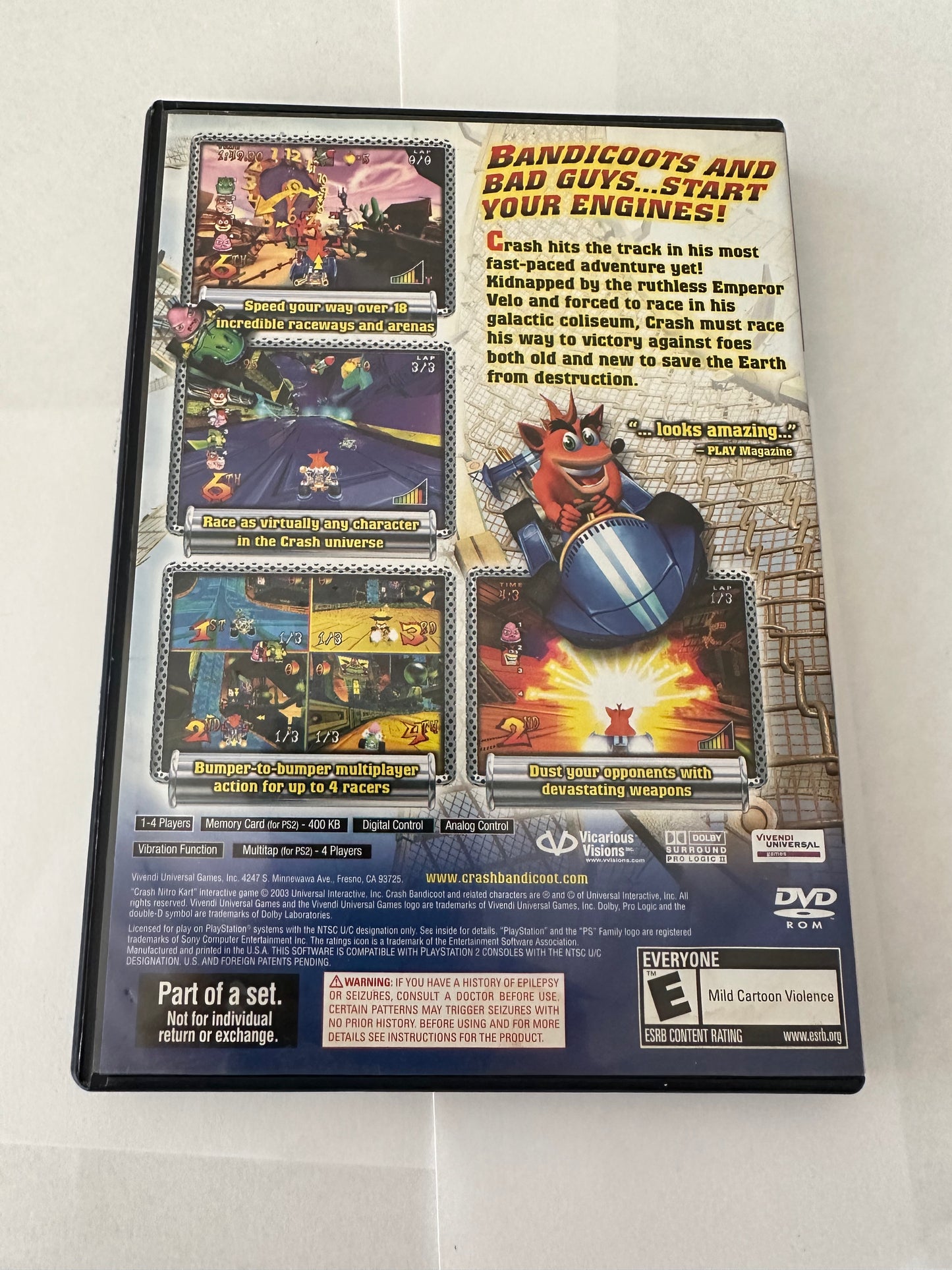 Crash Nitro Kart for the PS2