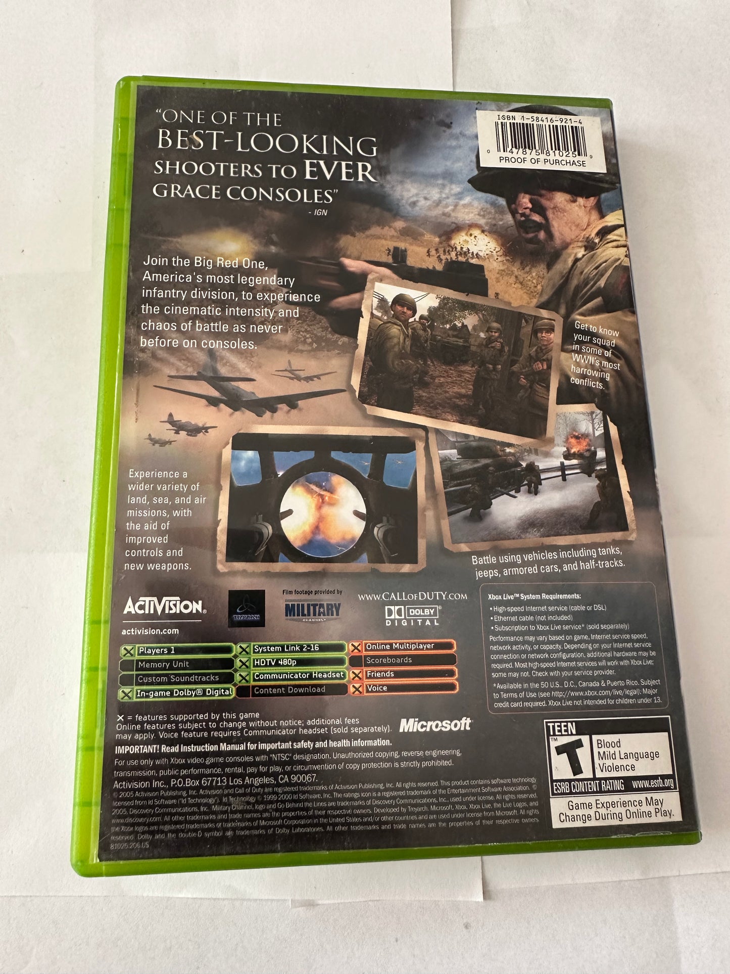 Call of duty 2 Big Red one for the Xbox