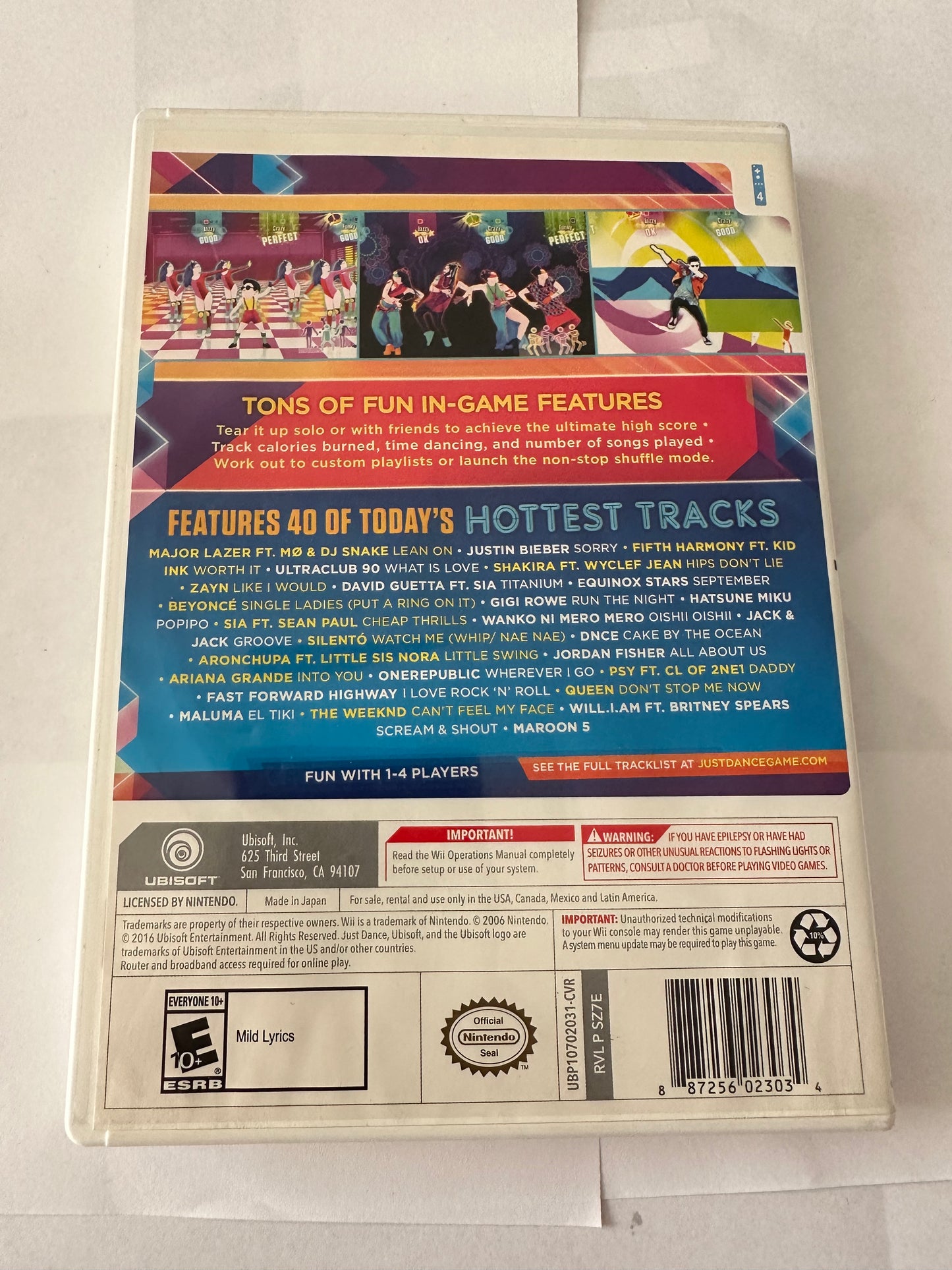 Just Dance 2017 for the Nintendo Wii